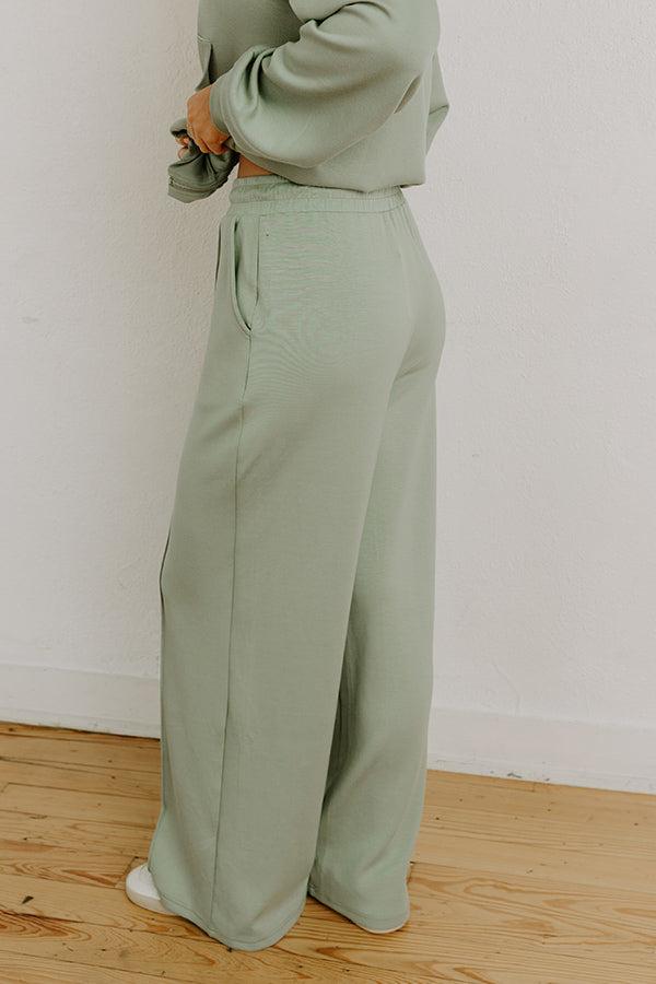 Morning Dew High Waist Scuba Pants in Sage Product Image