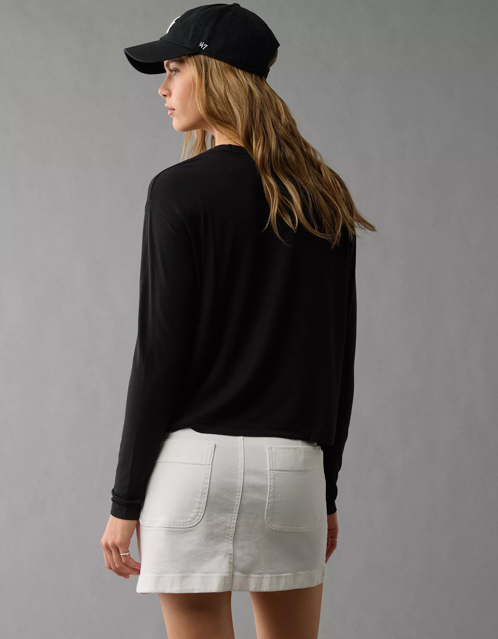 AE Soft & Sexy Long-Sleeve Pocket T-Shirt Product Image