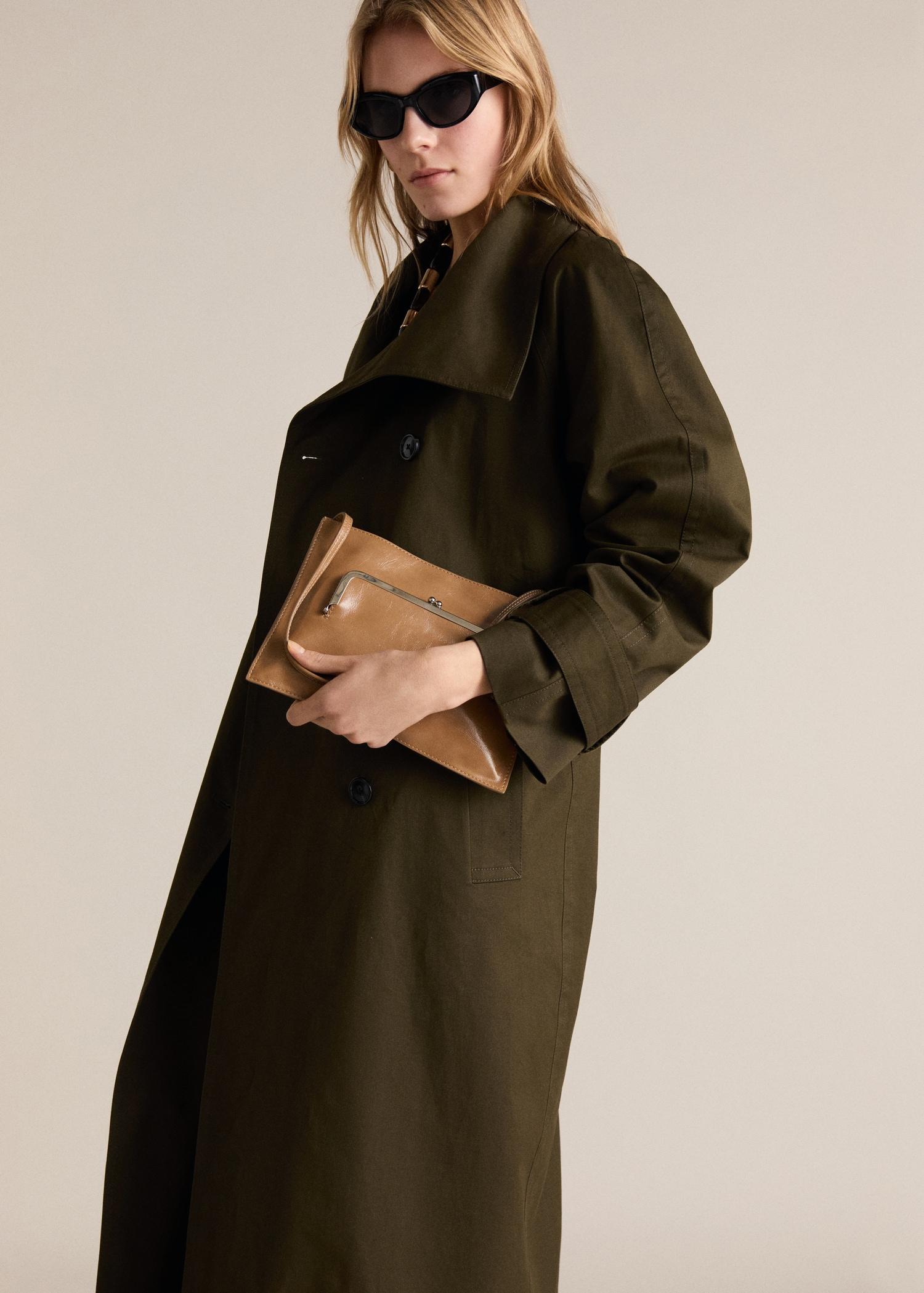 Long double-breasted trench coat - Women | MANGO USA Product Image