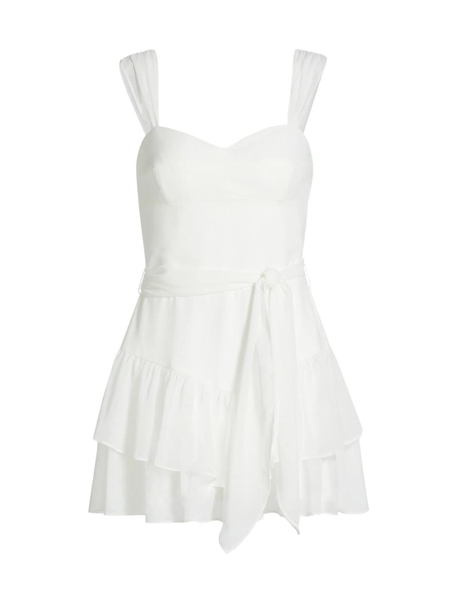 Womens Kendra Ruffled Belted Romper Product Image