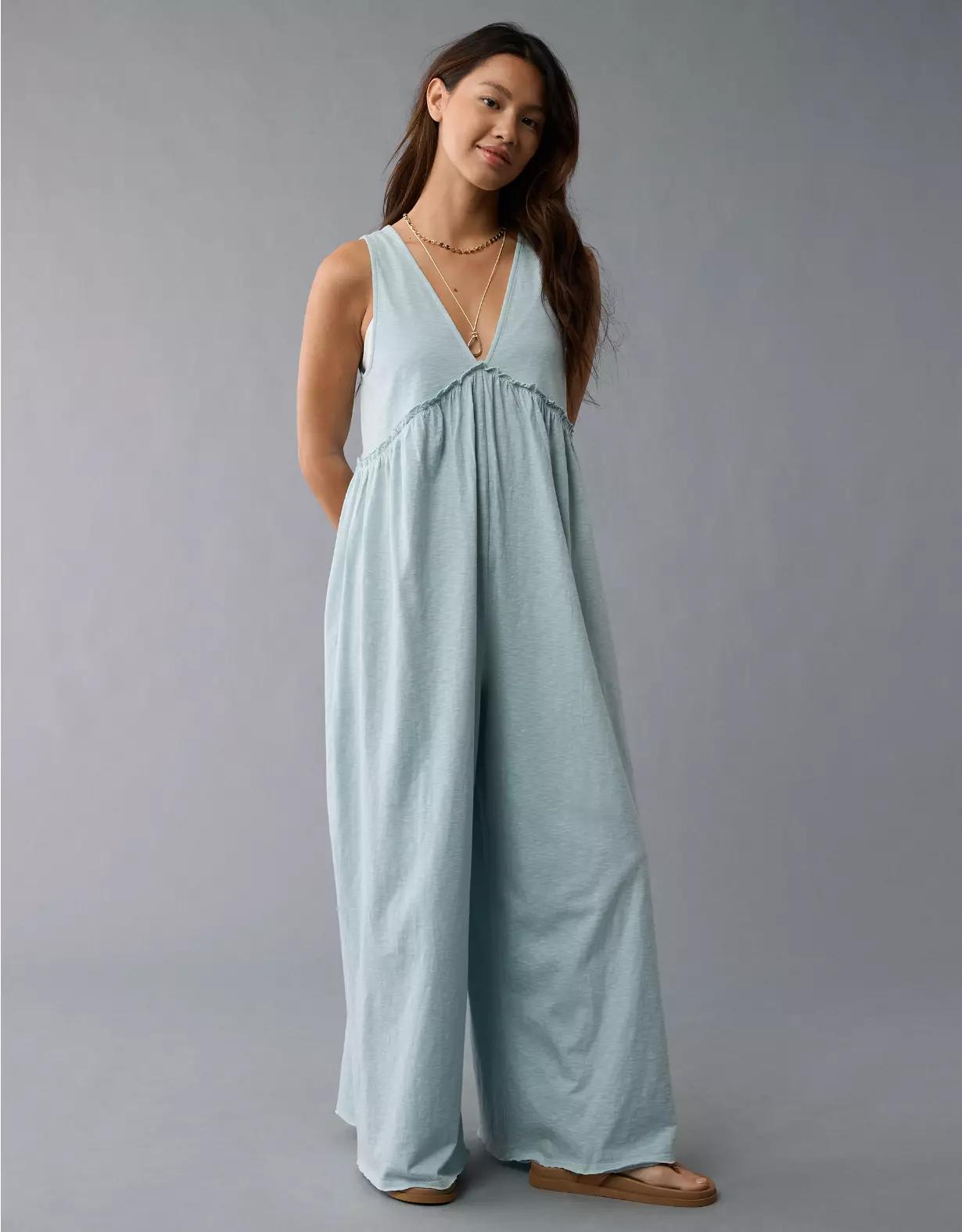 AE Sunchaser Knit V-Neck Jumpsuit Product Image