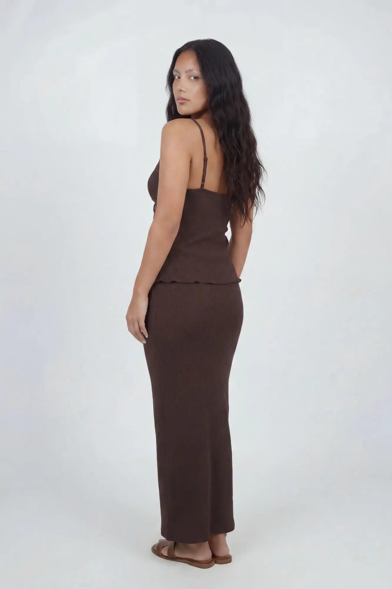 Knit Flyaway Tank & Maxi Skirt Set Female Product Image