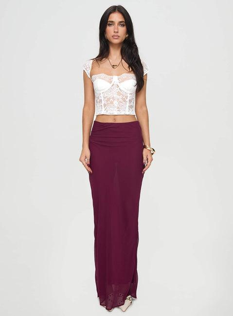Devon Maxi Skirt Burgundy Product Image