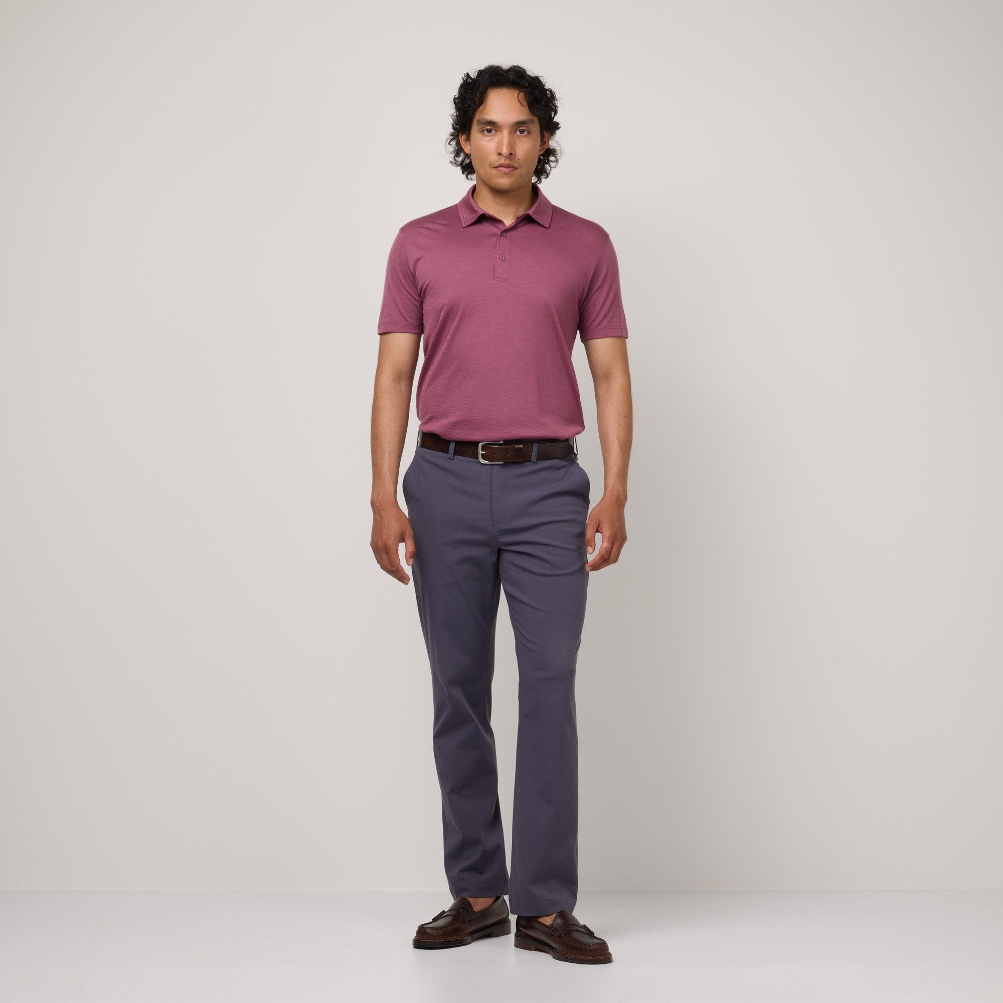Merino Wool Polo | Orange Horizon Product Image