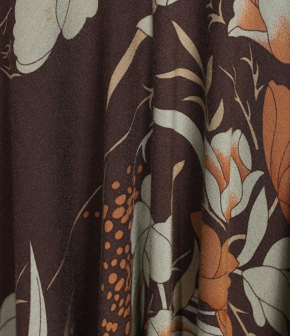 Bryn Walker Fiori Print Viscose Jersey Flat Waist Asymmetrical Bianco Skirt Product Image