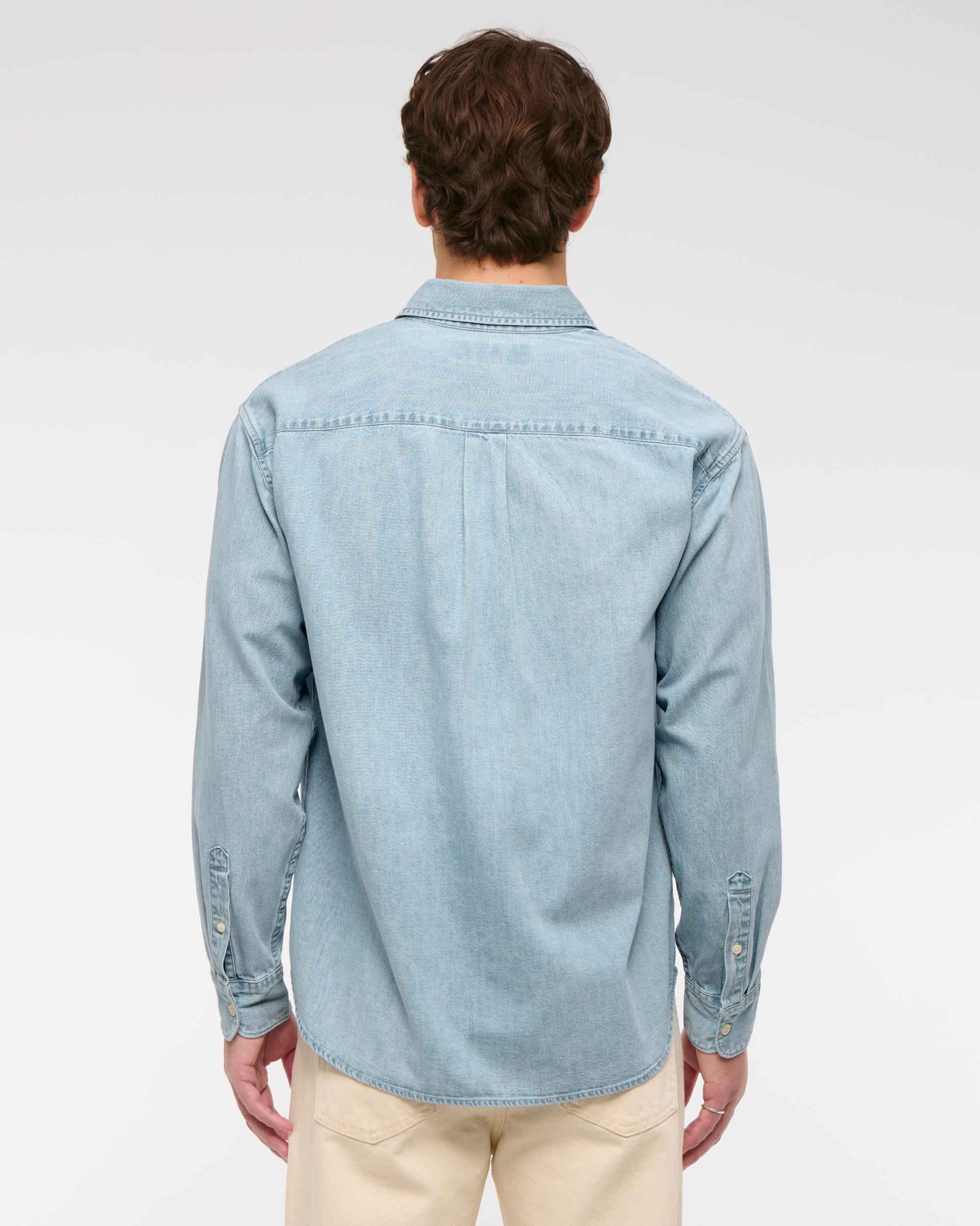 Denim Button-Up Shirt Product Image