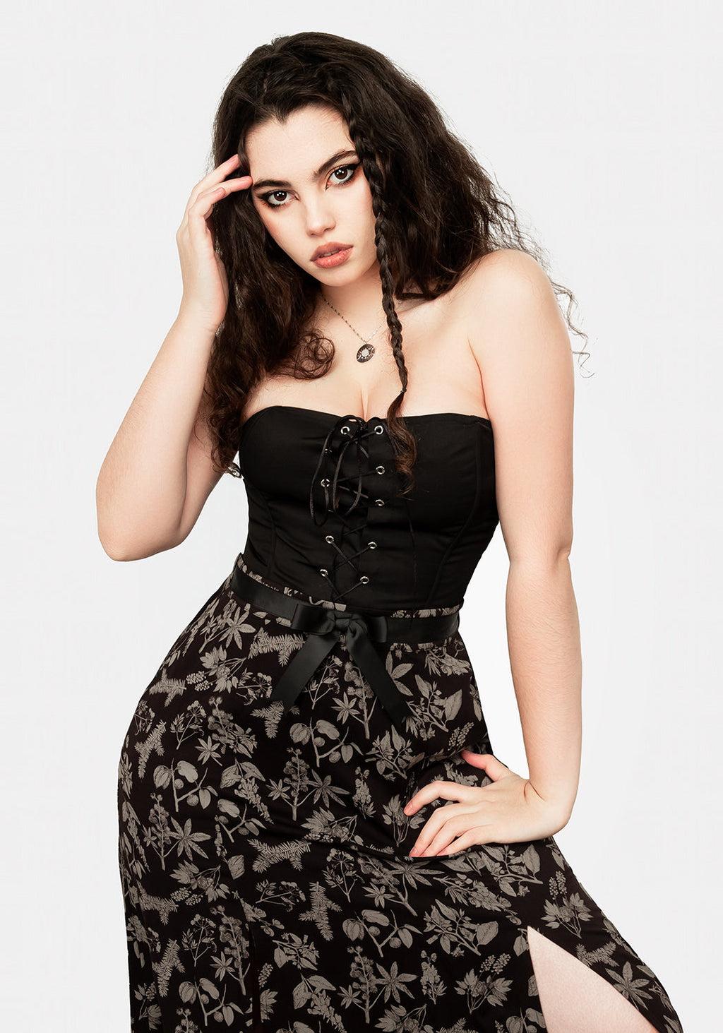 POISONOUS PLANT SPLIT MIDI SKIRT Product Image