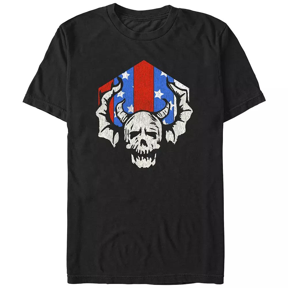Men's Stranger Things Hellfire Americana Graphic Tee, Size: Large, Black Product Image