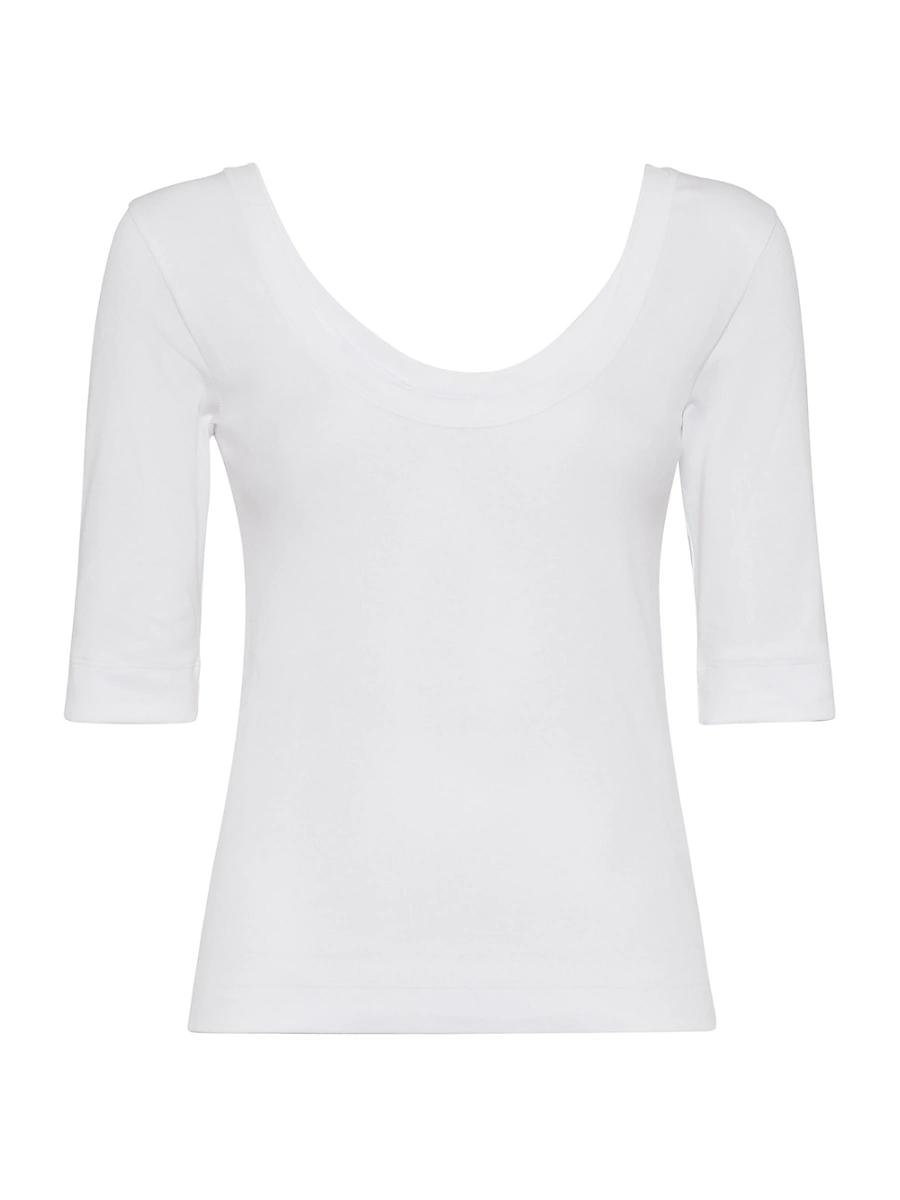 Womens Stretch Cotton Ribbed Jersey T-Shirt Product Image