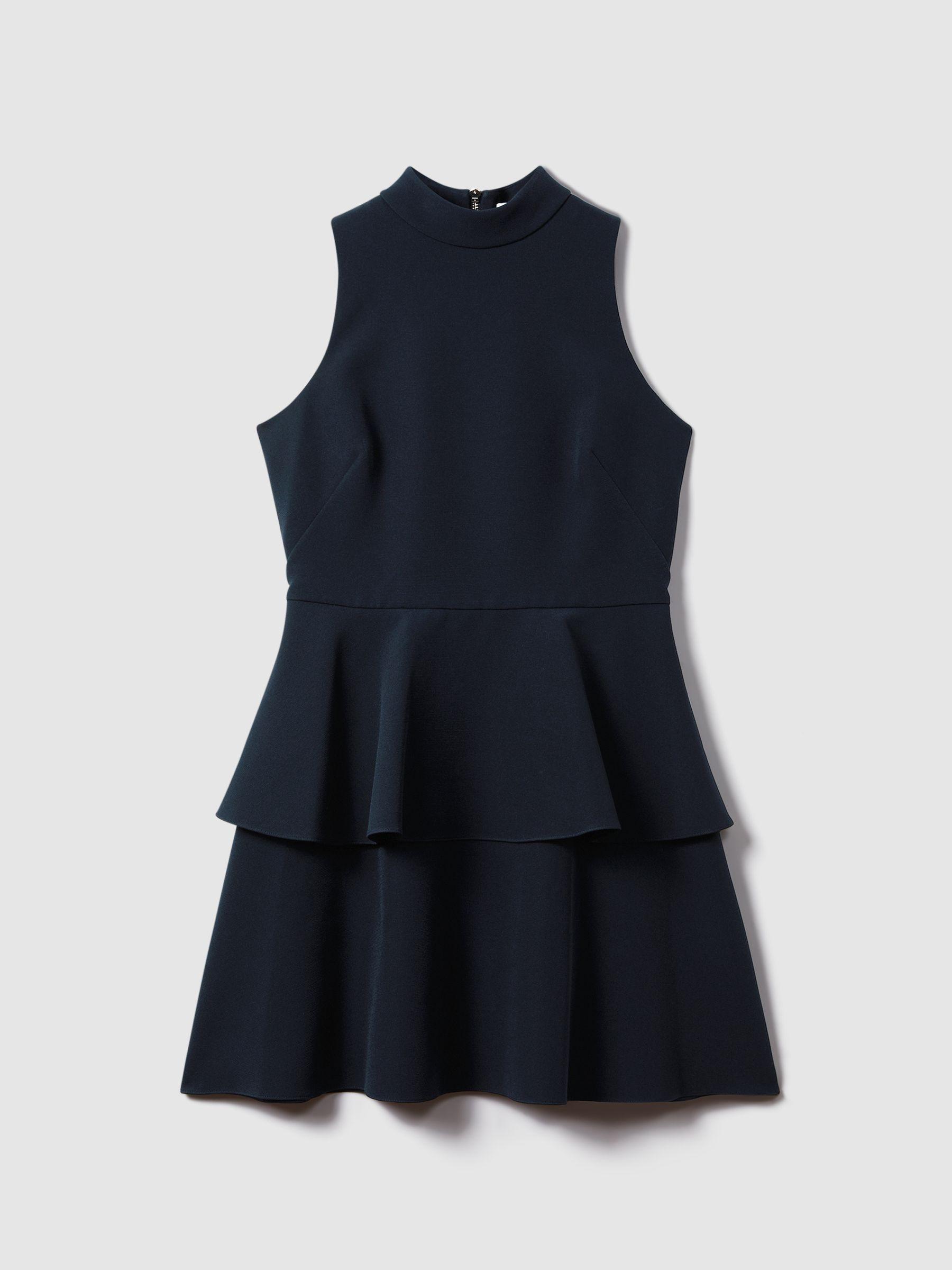 Florere Tiered Mini Dress in Navy Product Image