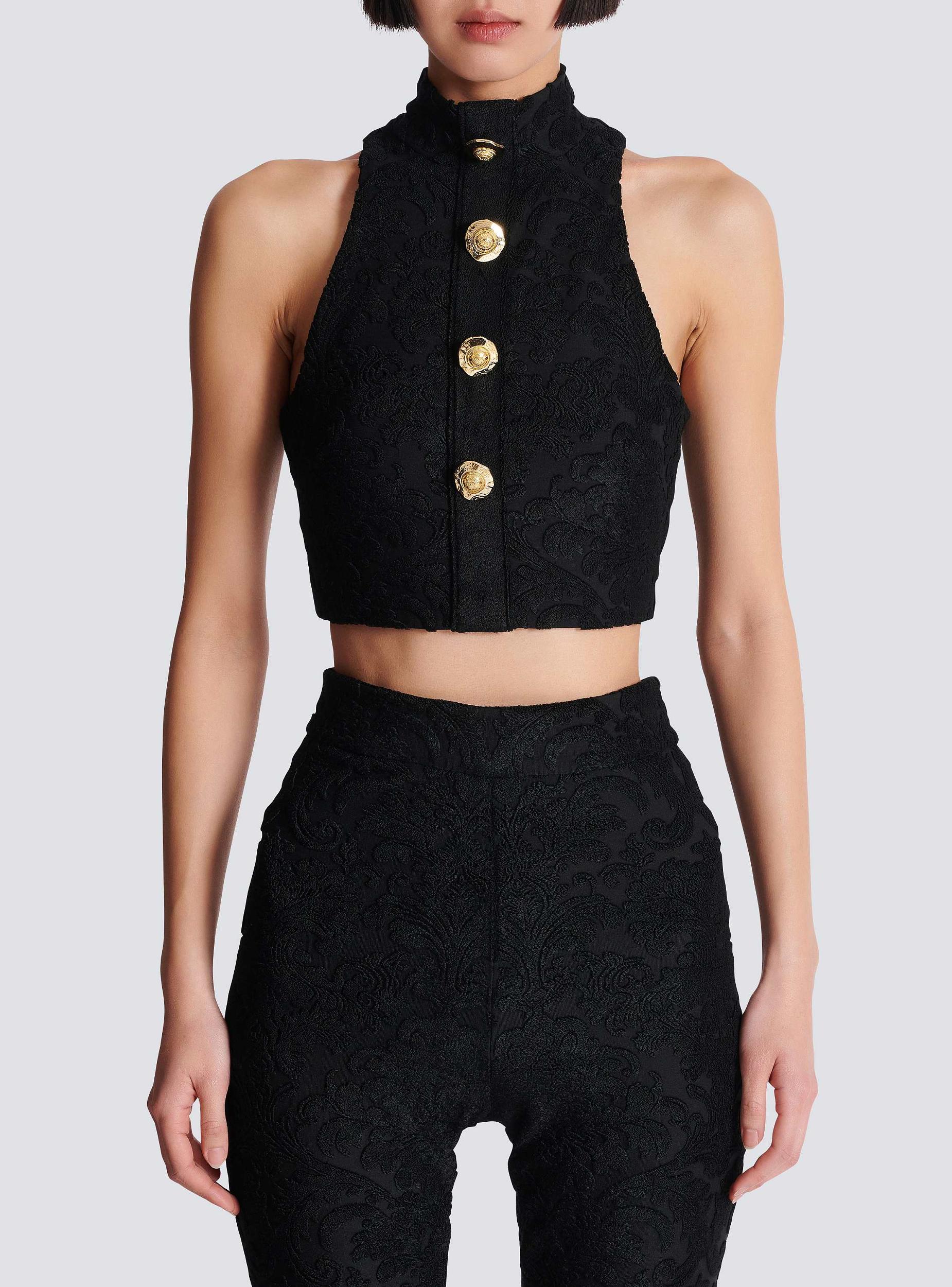 Baroque pattern buttoned top Product Image