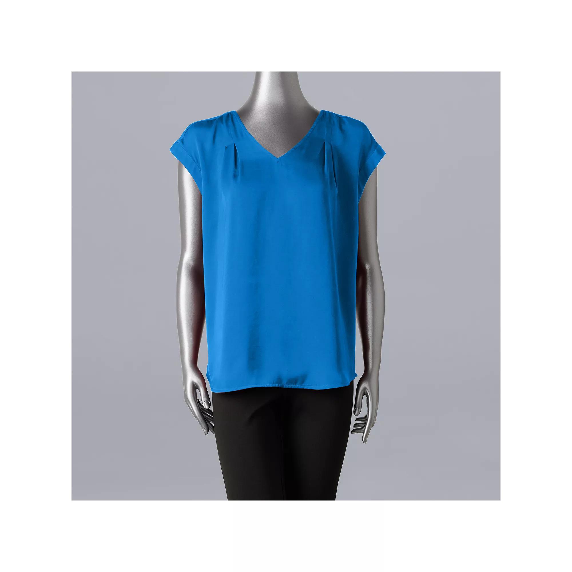 Women's Simply Vera Vera Wang V-Neck Top, Size: Small, Opulent Red Product Image