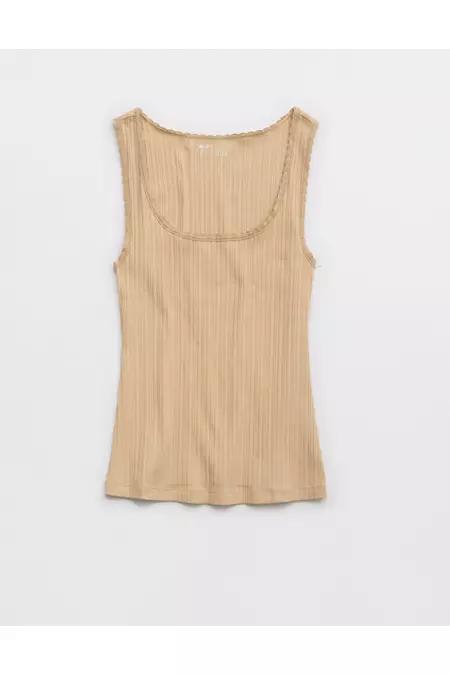 Aerie Ribbed Scoop Neck Tank Top Women's Product Image