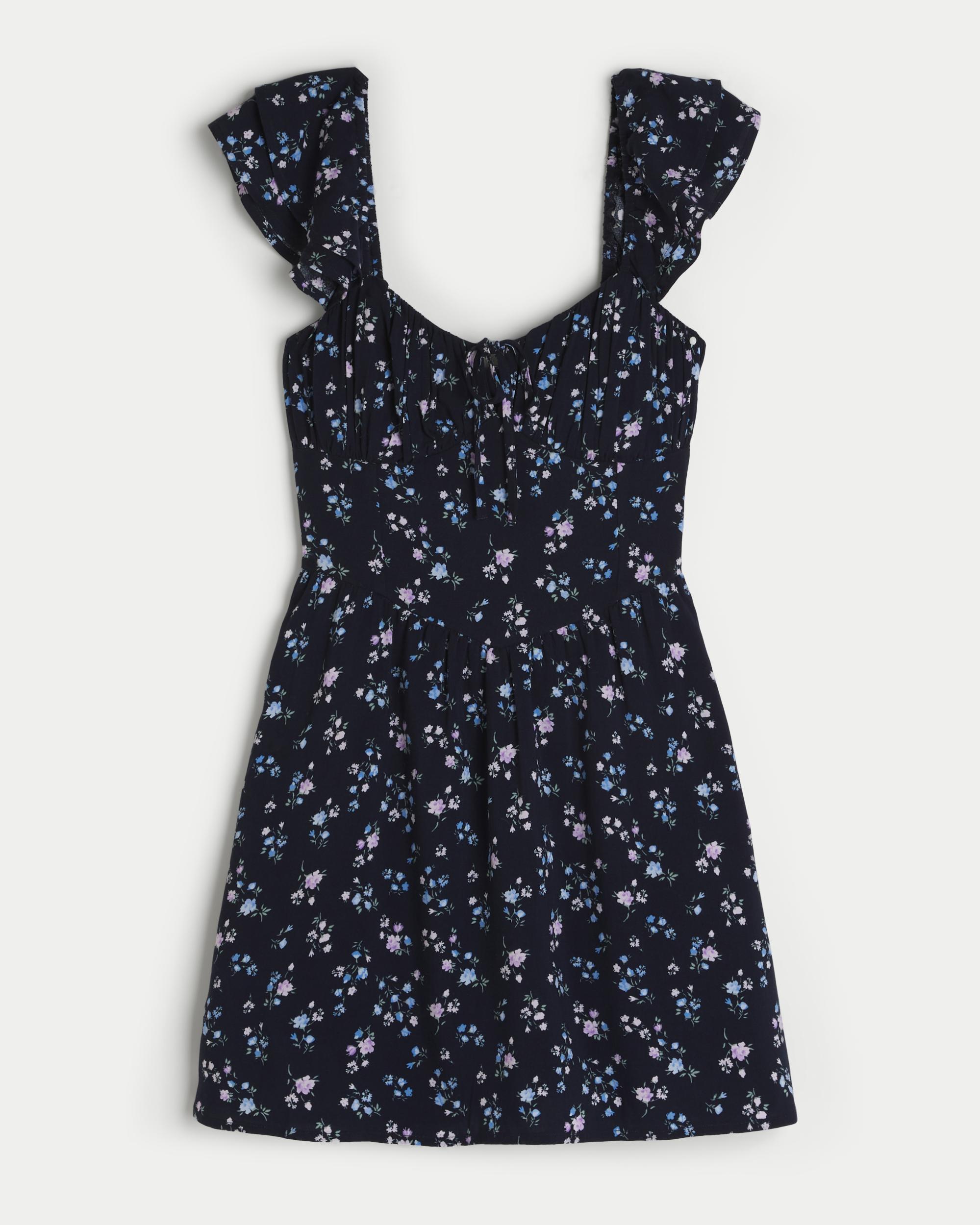 Flutter Sleeve V-Waist Mini Dress Product Image