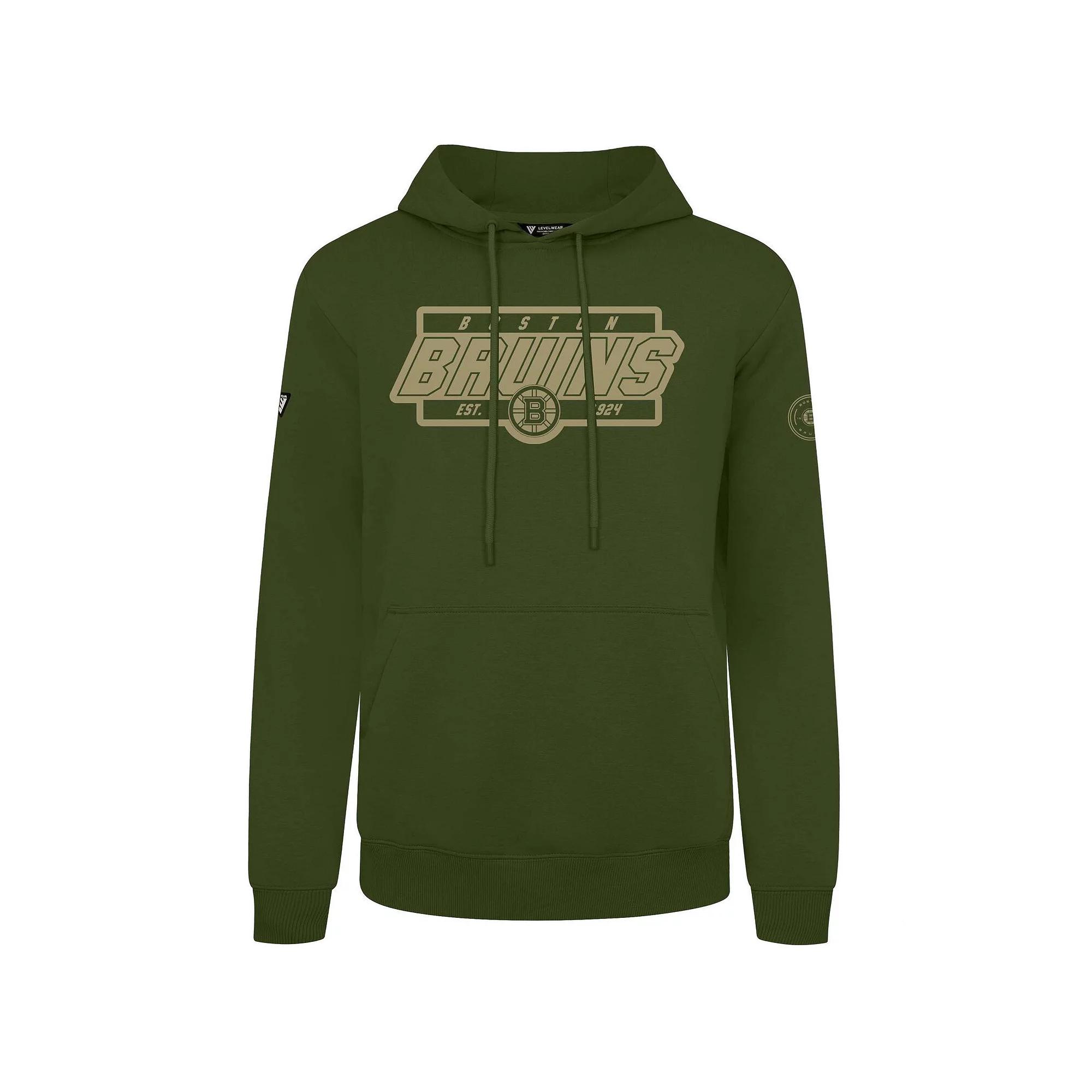 Men's Levelwear Olive Boston Bruins Podium Pullover Hoodie,  Product Image