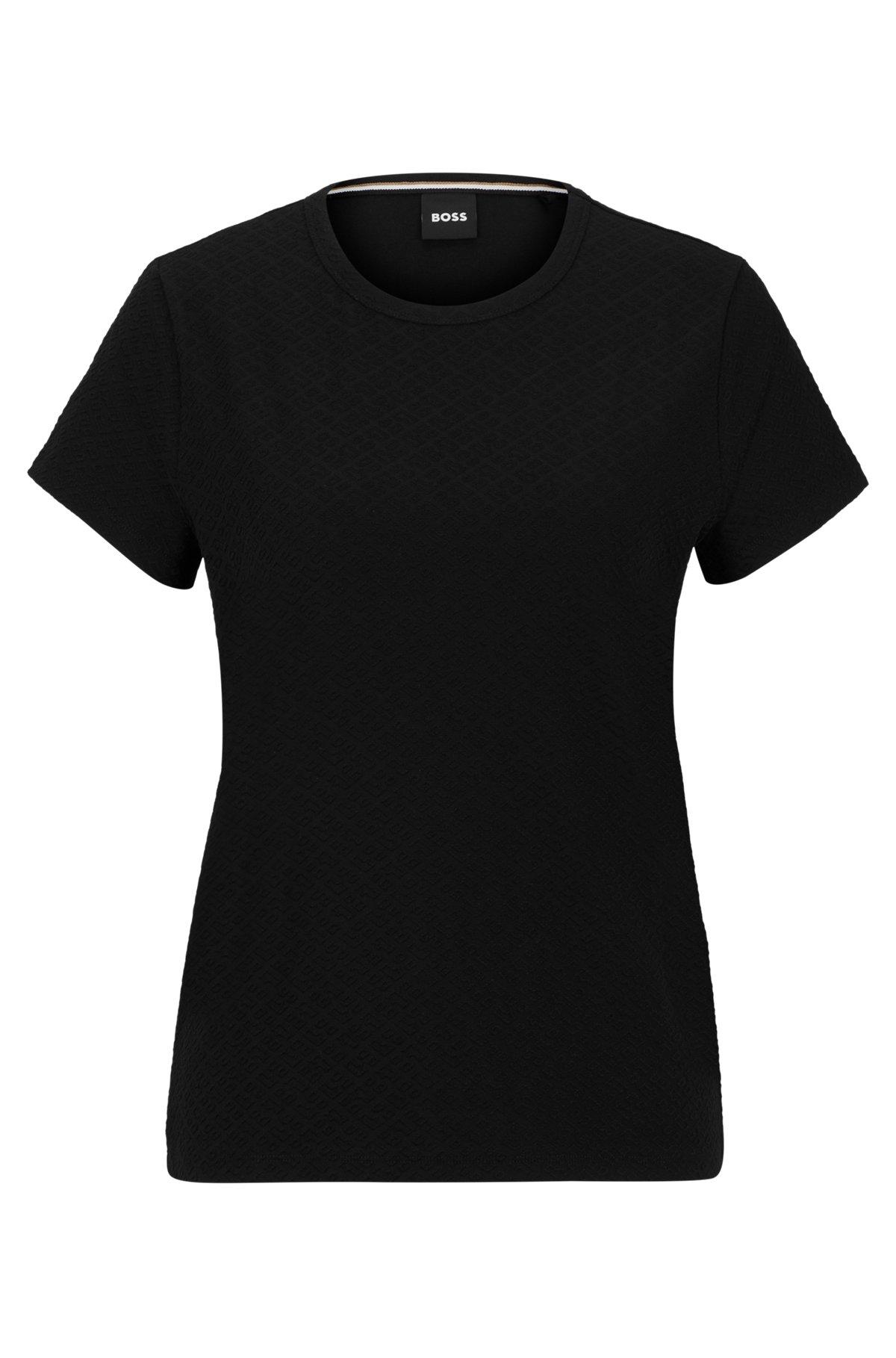T-shirt with 3D-structured knitted monograms Product Image