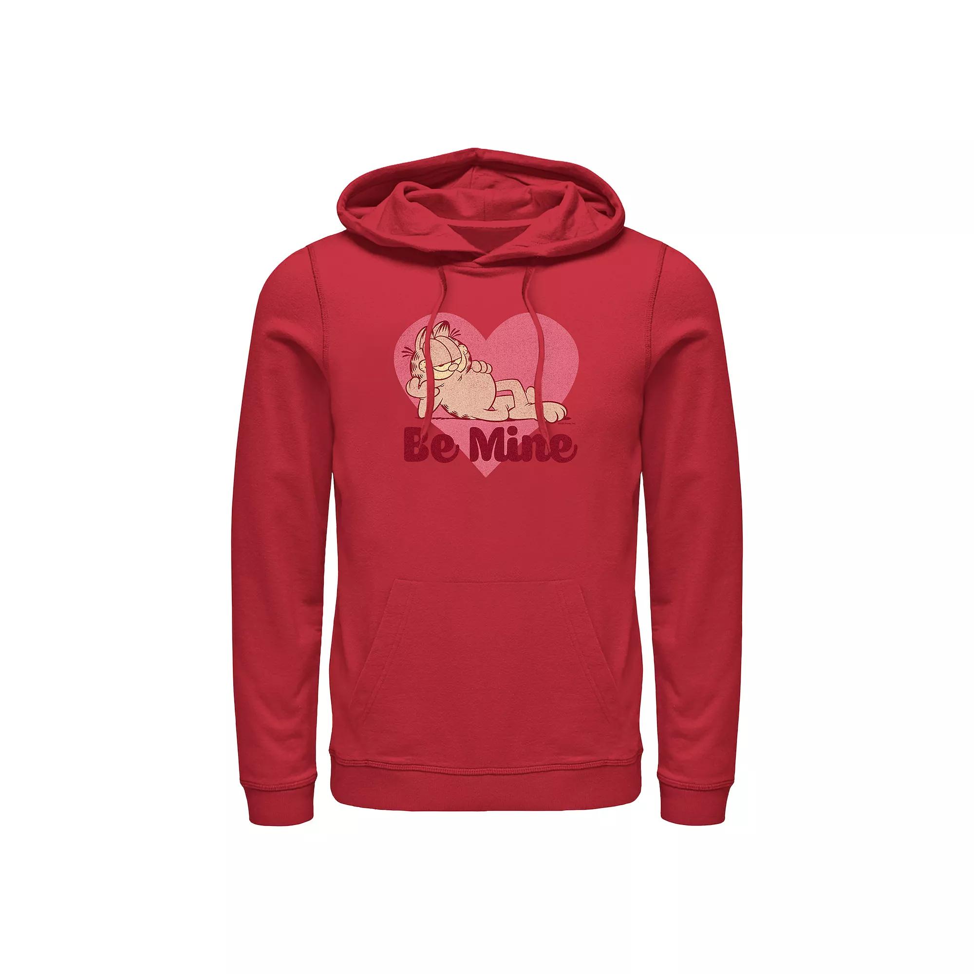 Men's Garfield Be Mine Graphic Hoodie, Size: Small, Red Product Image