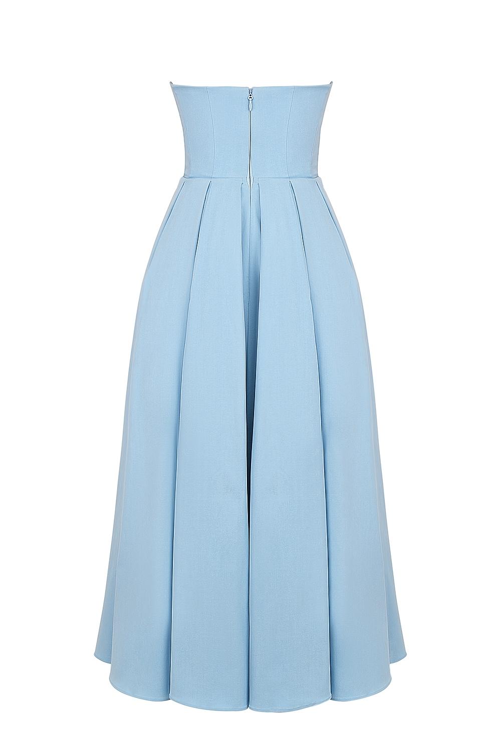 Contessa  parisian pink strapless corset midi dress Product Image