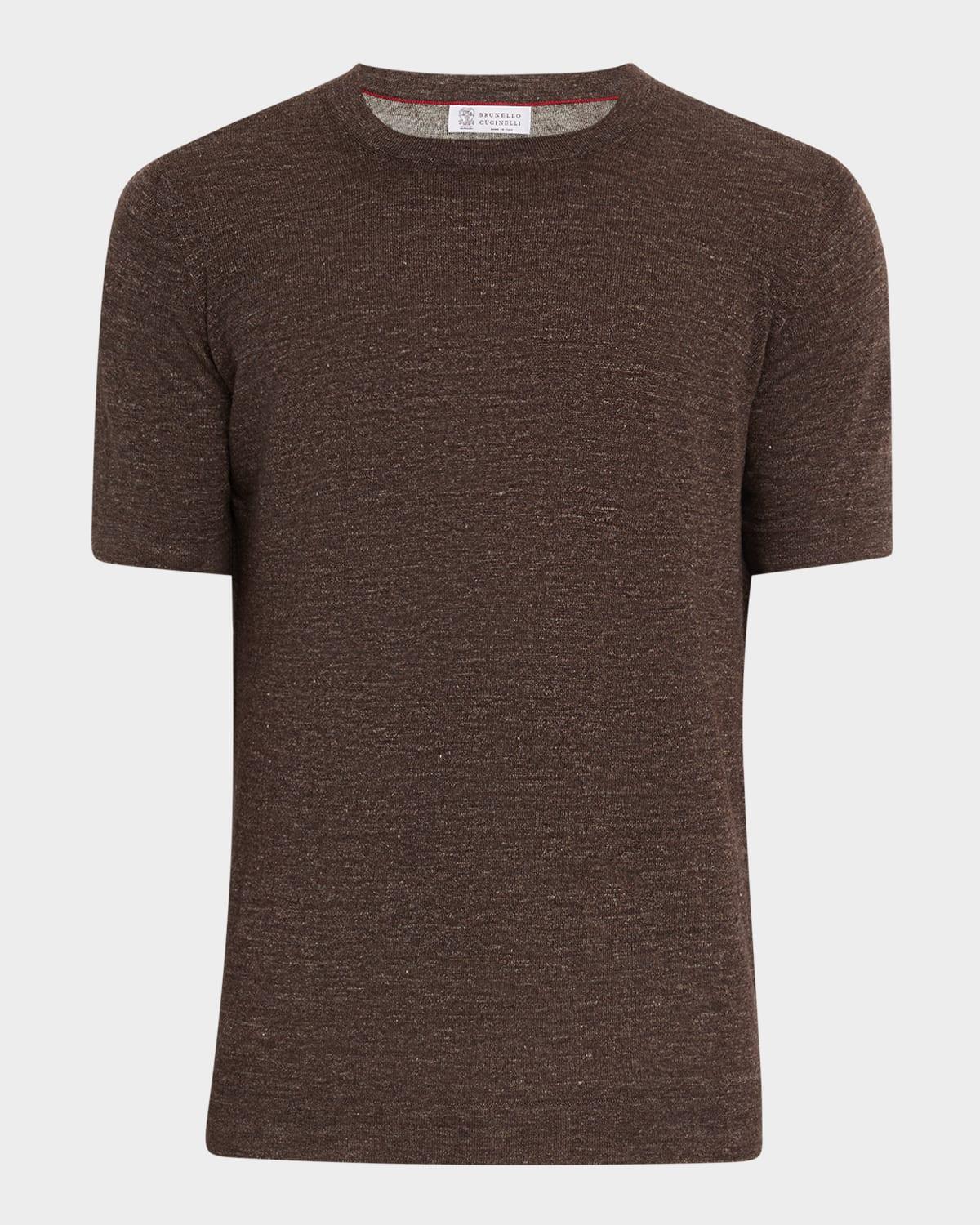 Men's Linen and Cotton Heathered Crewneck T-Shirt Product Image
