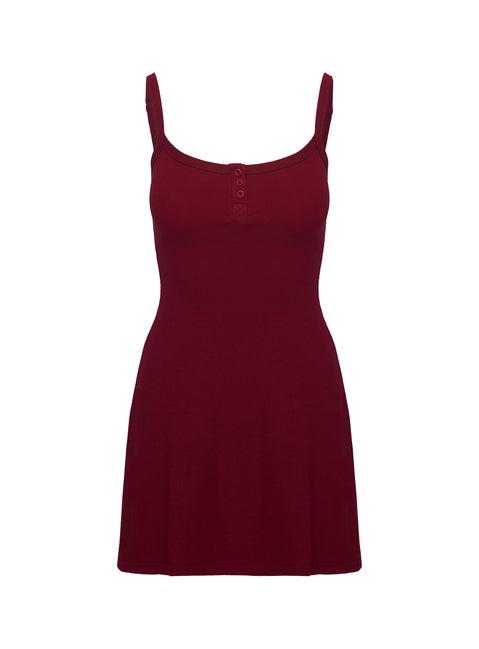Baseline Rib Mini Dress Red Product Image