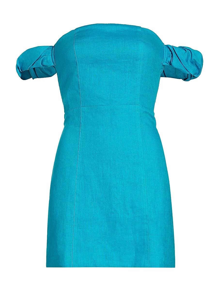Womens Sari Off-The-Shoulder Linen Minidress Product Image