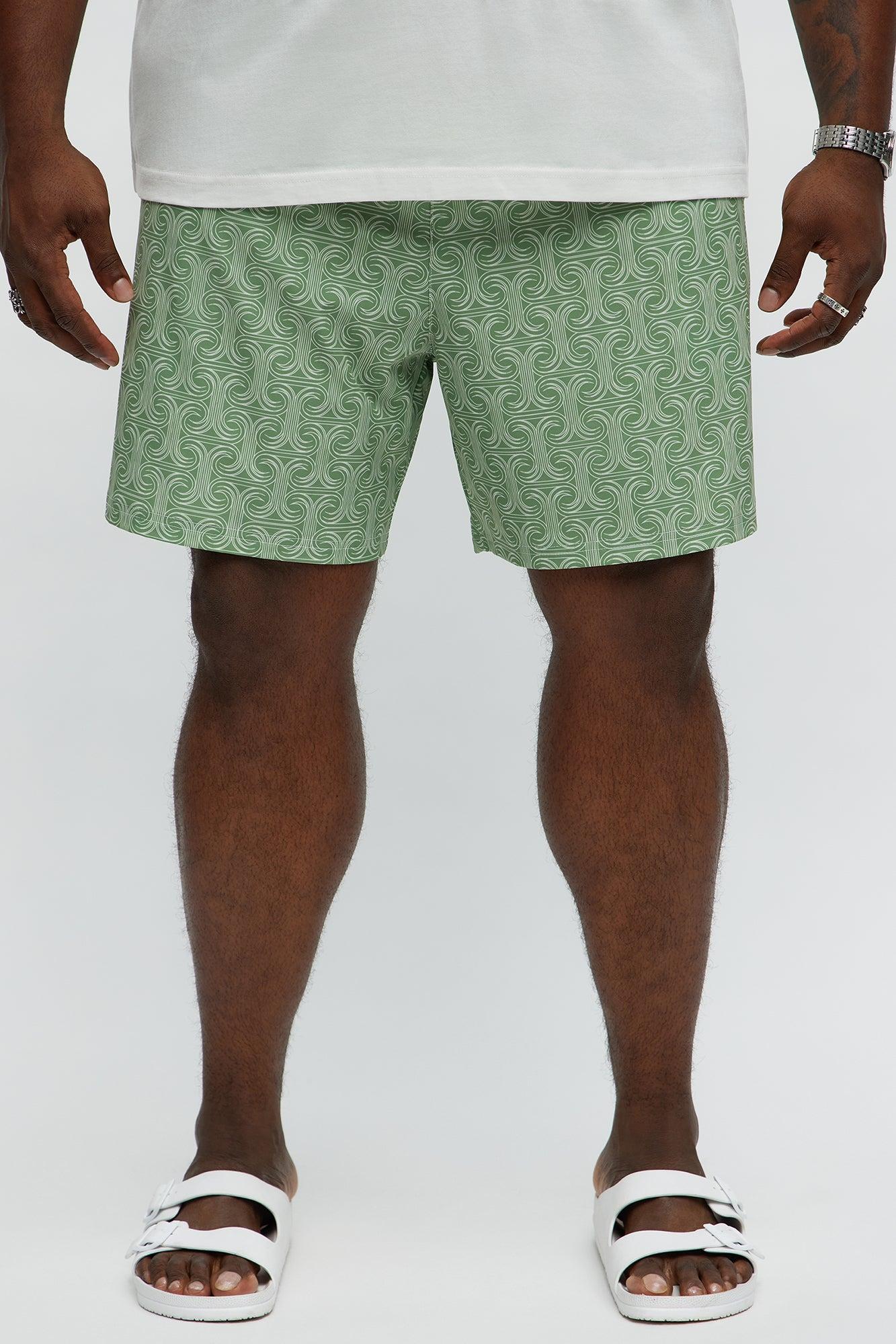 Temple Tide Swim Classic Trunk - Green/combo Product Image