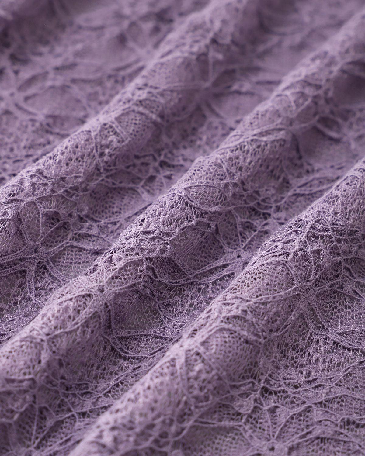 Purple Round Neck Textured Half Sleeve Tee Product Image