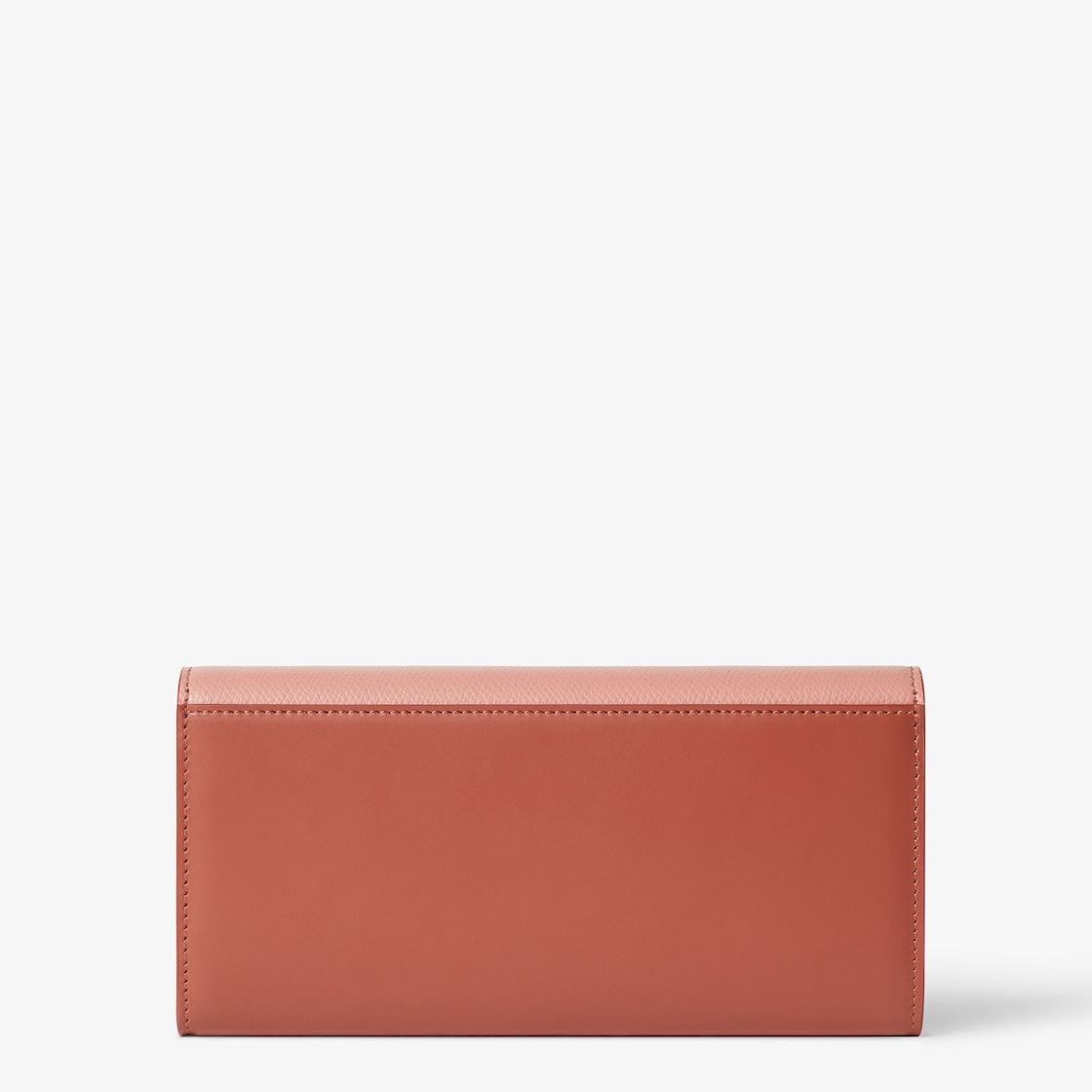 FF Diamonds Continental With ChainPink and sienna brown leather wallet Product Image