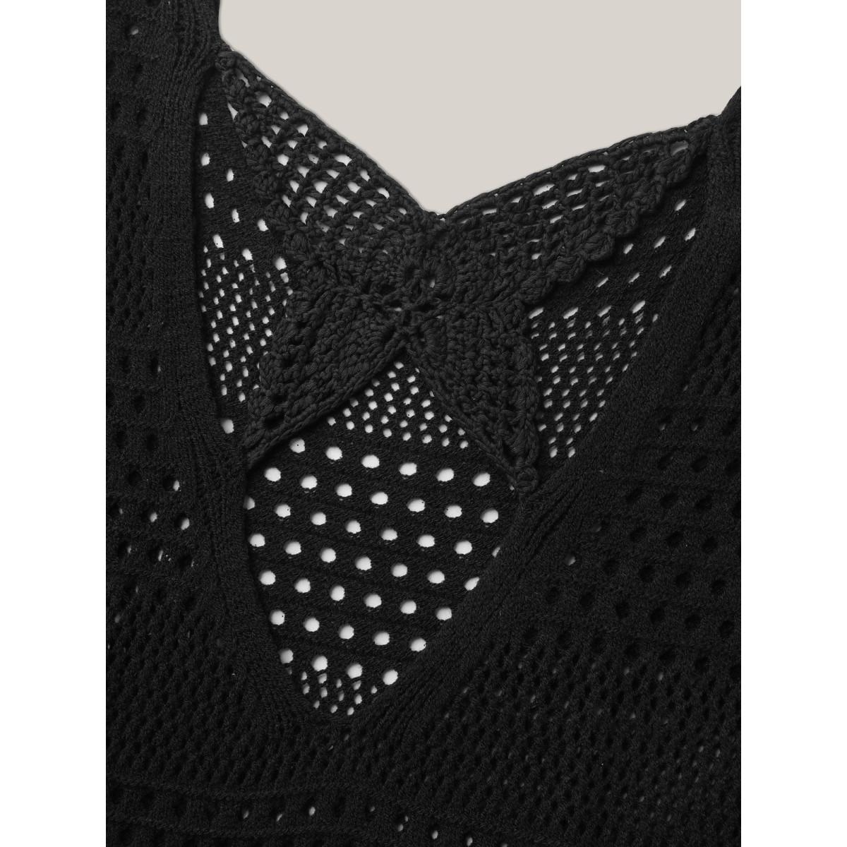 Plus Size Back Butterfly Cut-Out Slit Swim Cover-up Women's Swimwear Black Beach Loose Cut-Out Curve Swim Cover Ups BloomChic 18-20/2X Product Image