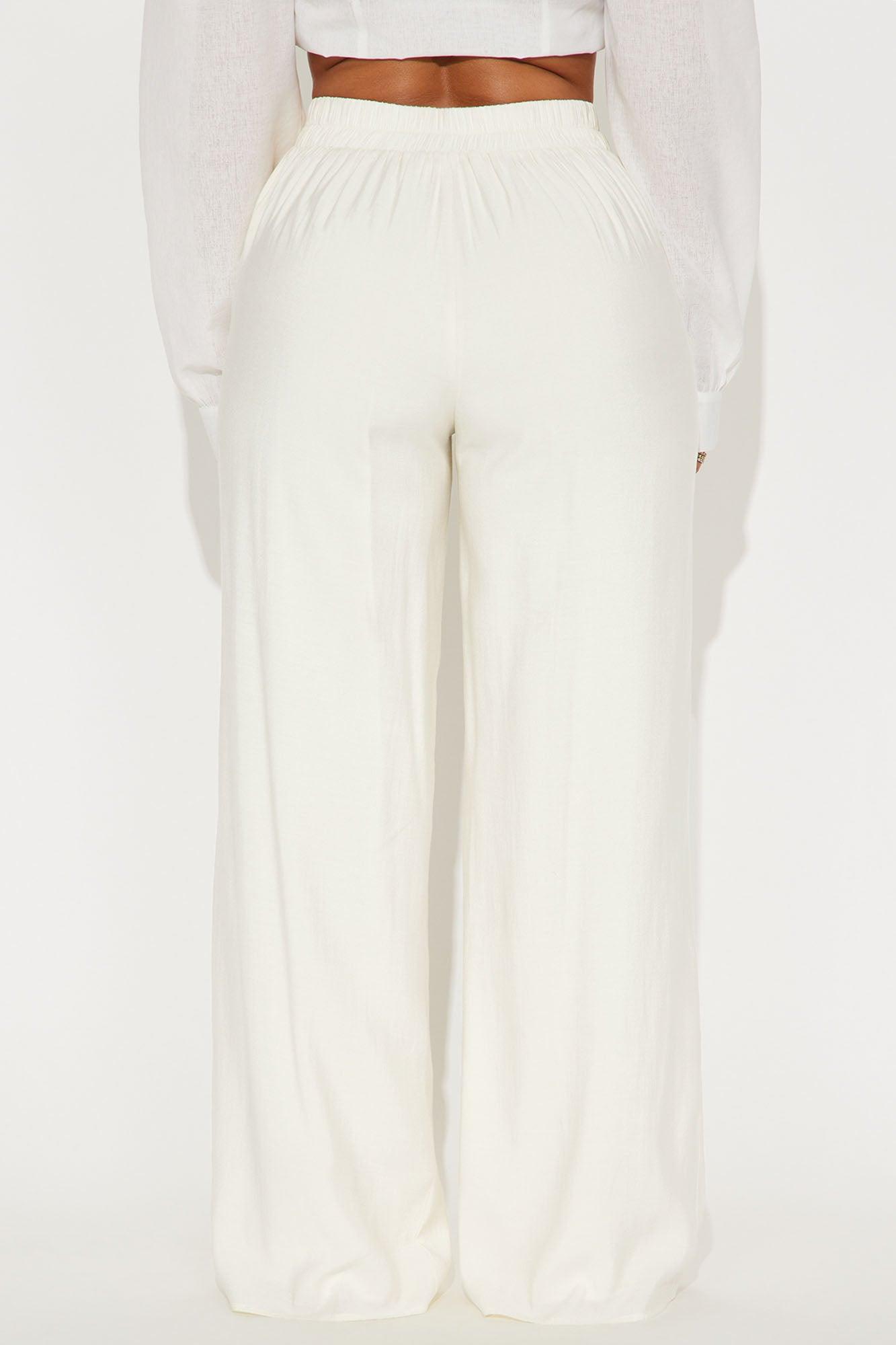 Chantel Tie Waist Pant - Cream Product Image