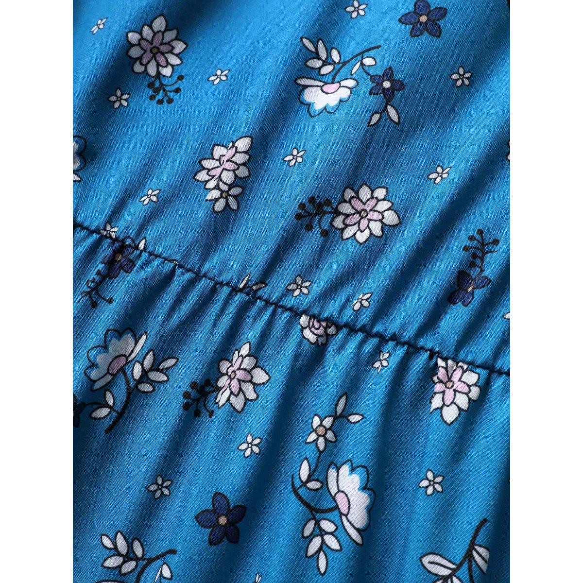 Plus Size Boho Print Patchwork Belted Cami Dress Cerulean Women Resort Belted Non Sleeveless Curvy BloomChic 26/4X Product Image