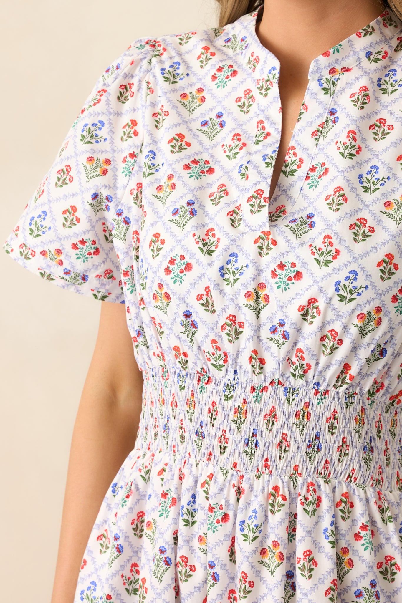 A Thousand Tomorrows Light Blue Floral Cotton Maxi Dress Product Image