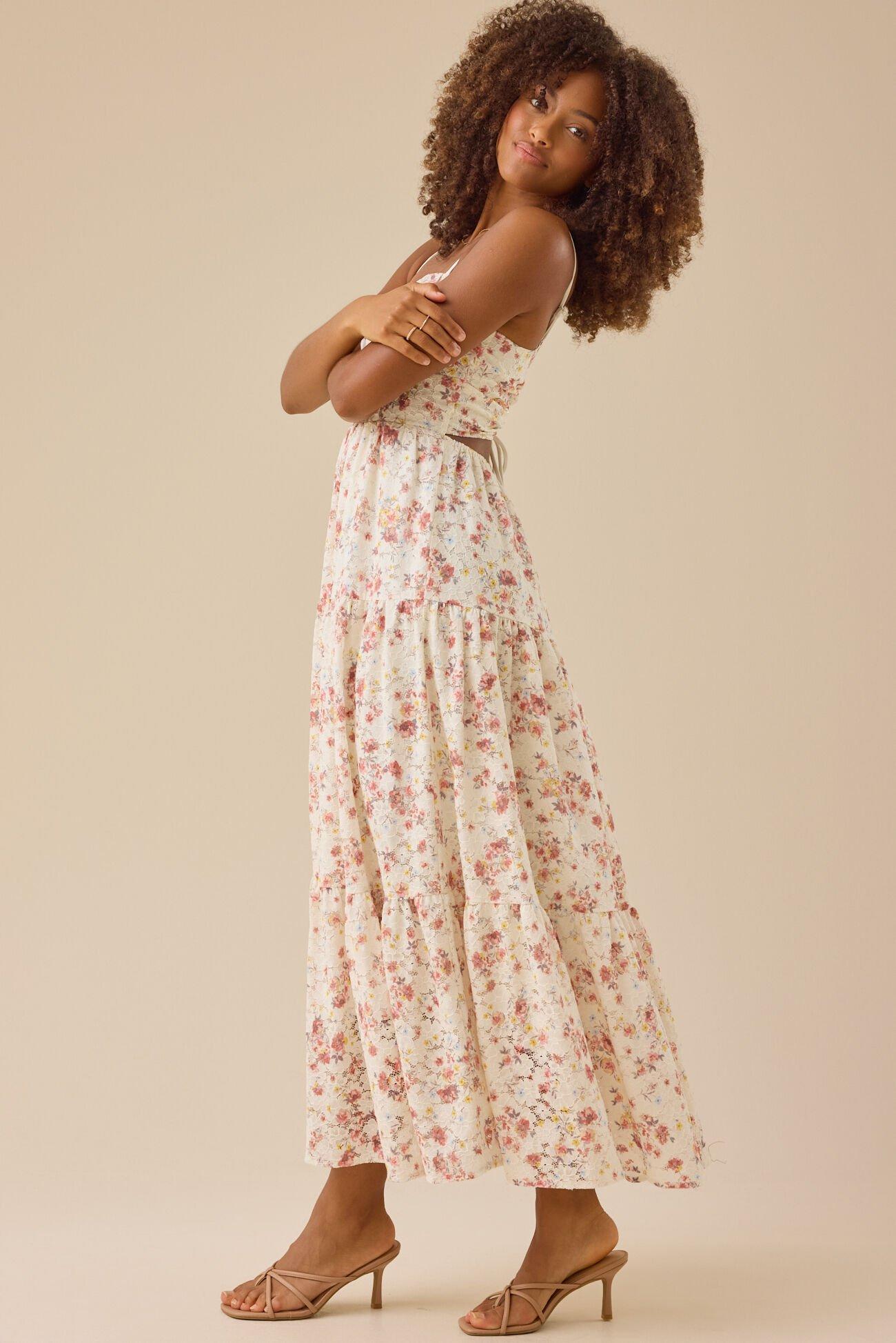 Edeline Floral Lace Maxi Dress Product Image