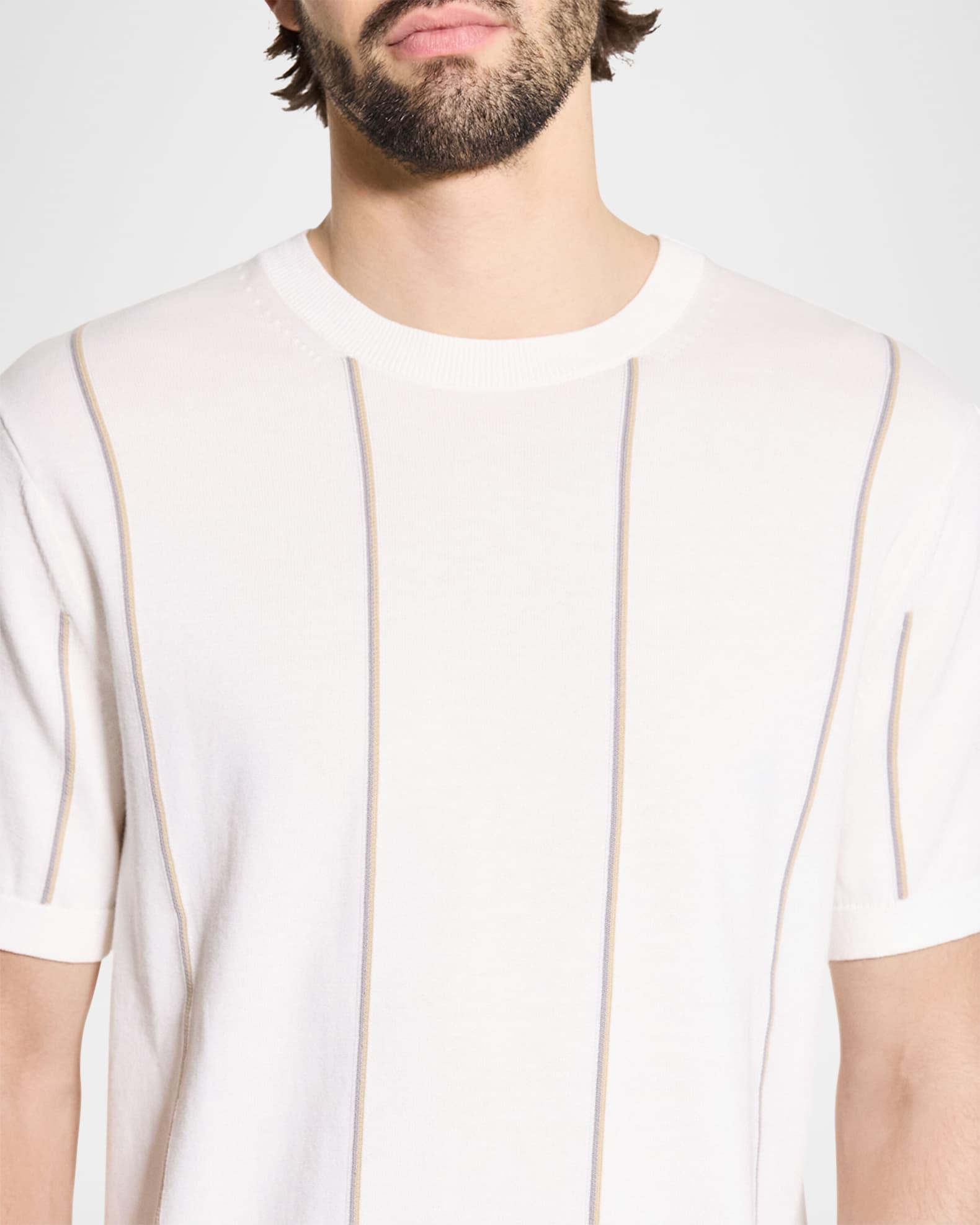 Men's Short-Sleeve Striped T-Shirt in Tactile Cotton Product Image