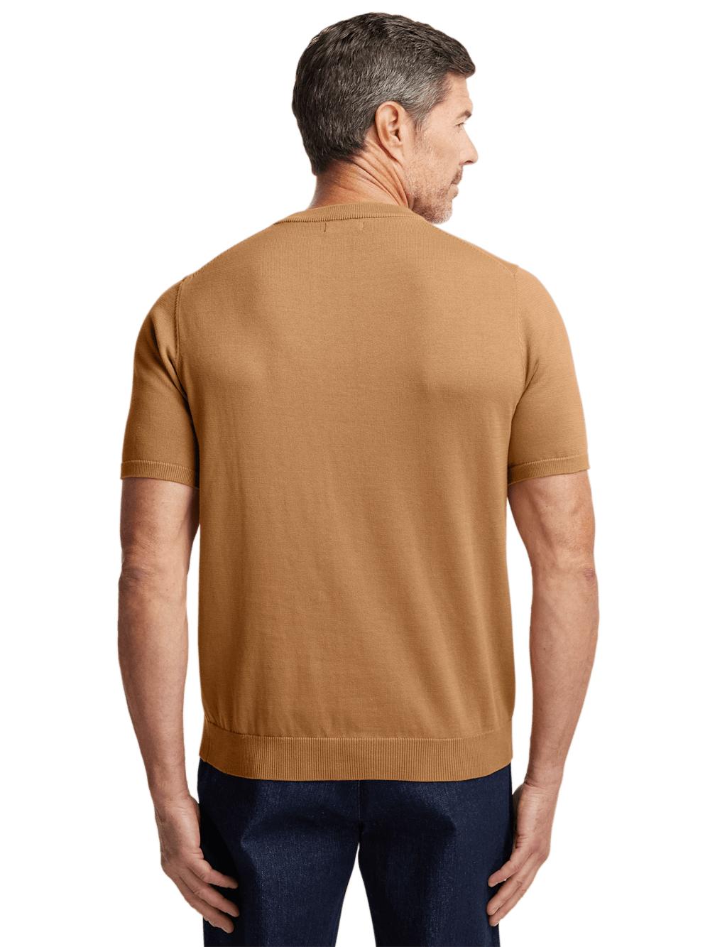 Supima Cotton Crew Neck Sweater - Light Brown Product Image