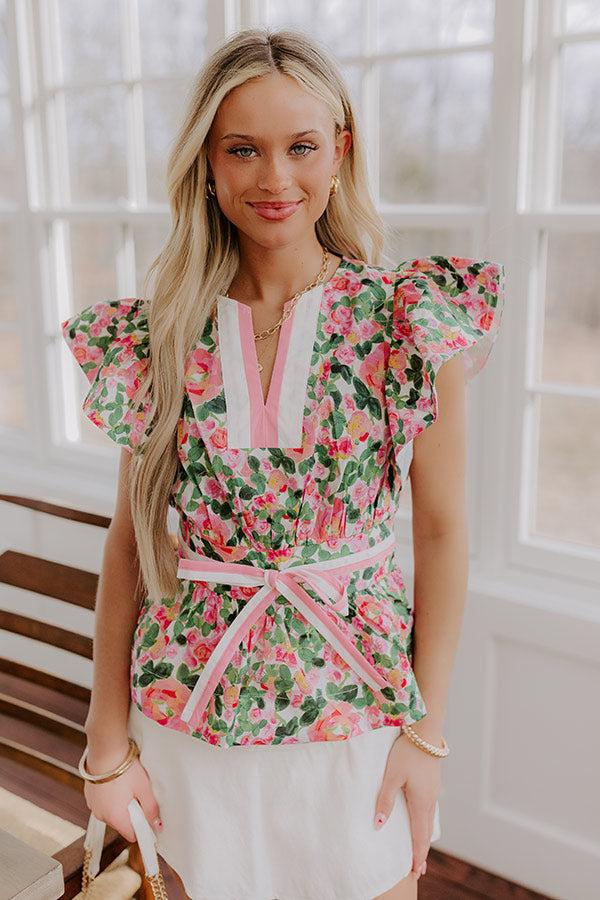 Rose Garden Dreaming Peplum Top Product Image