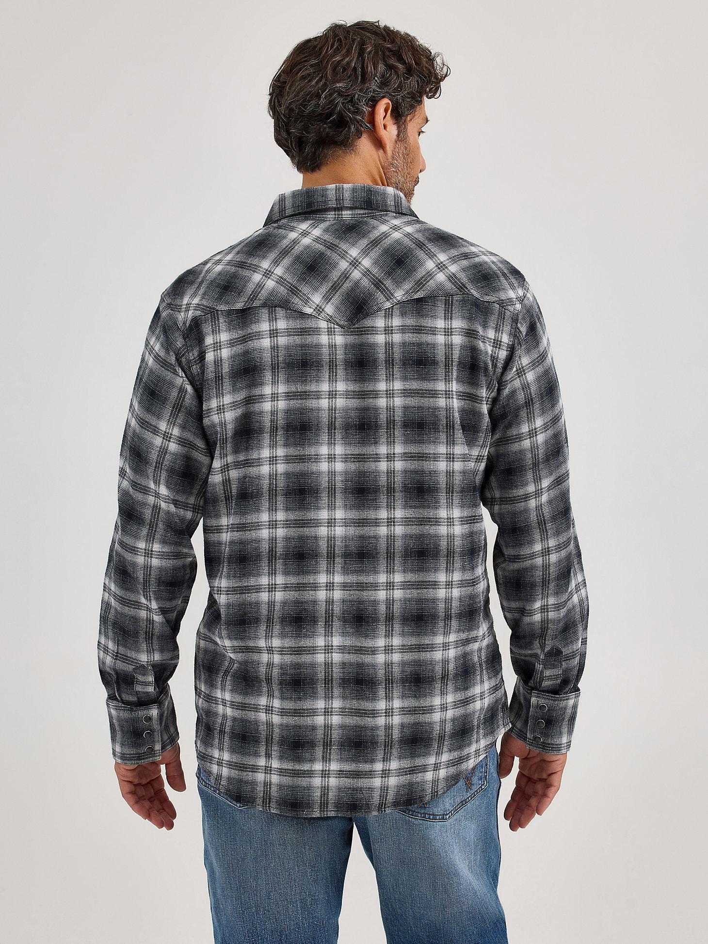 Men's Wrangler Retro® Long Sleeve Flannel Western Snap Plaid Shirt | Men's SHIRTS | Wrangler® Product Image