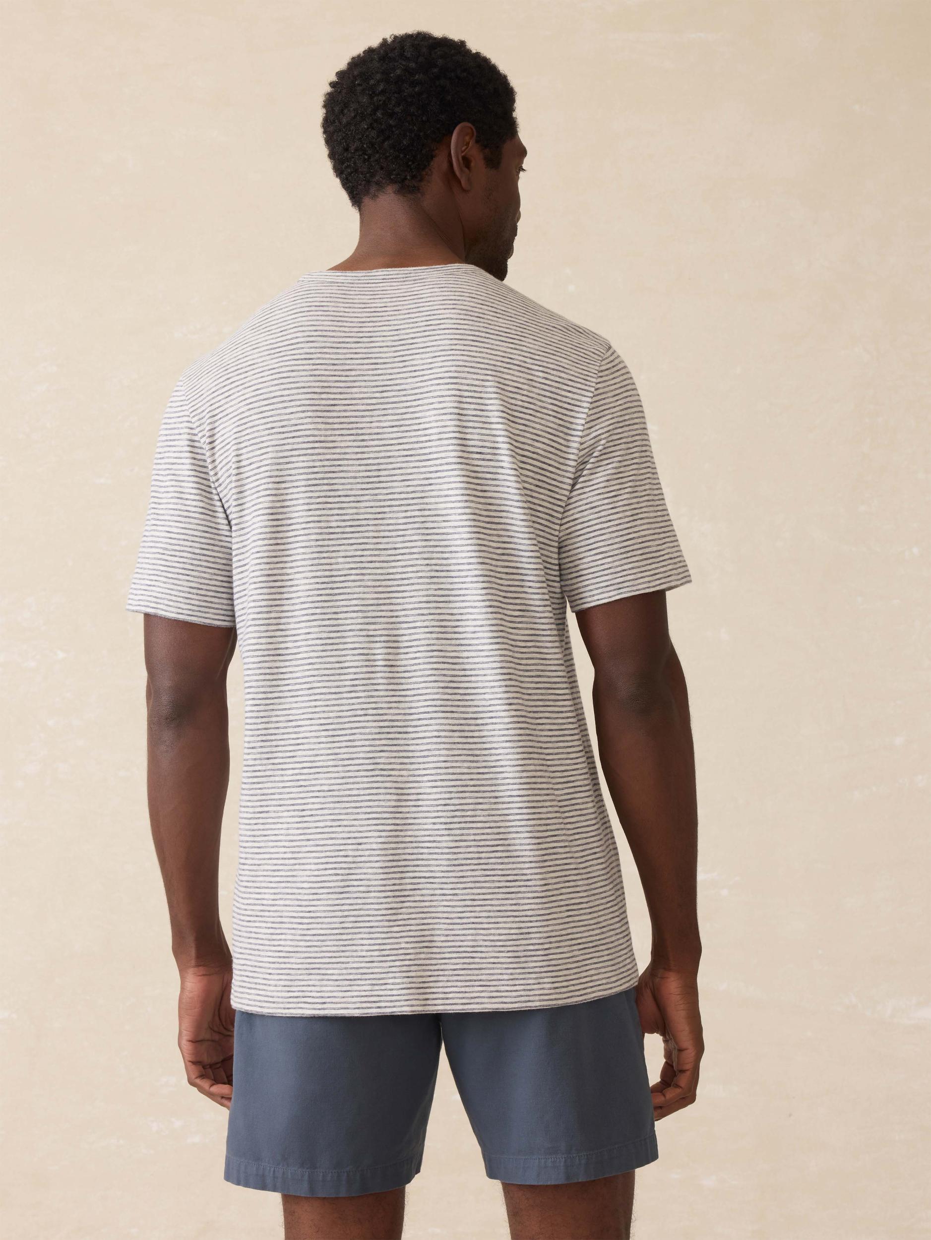 Sunwashed Regenerative Tee - Silver Sea Stripe Male Product Image