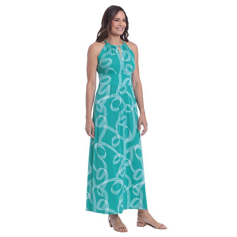 Womens London Times Scroll Halter Maxi Dress Product Image