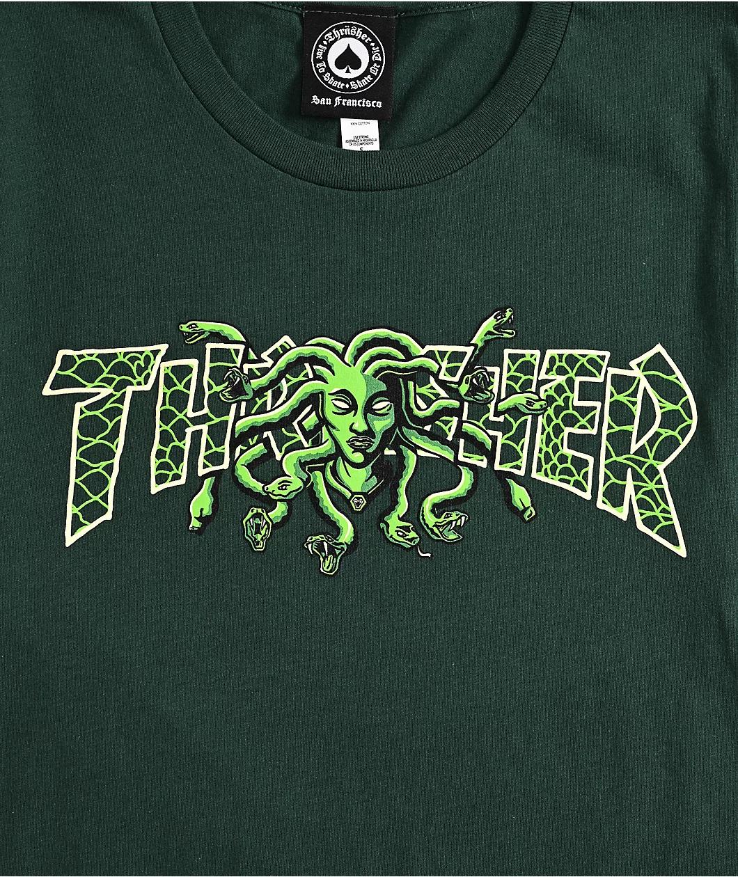 Thrasher Medusa Green T-Shirt Product Image