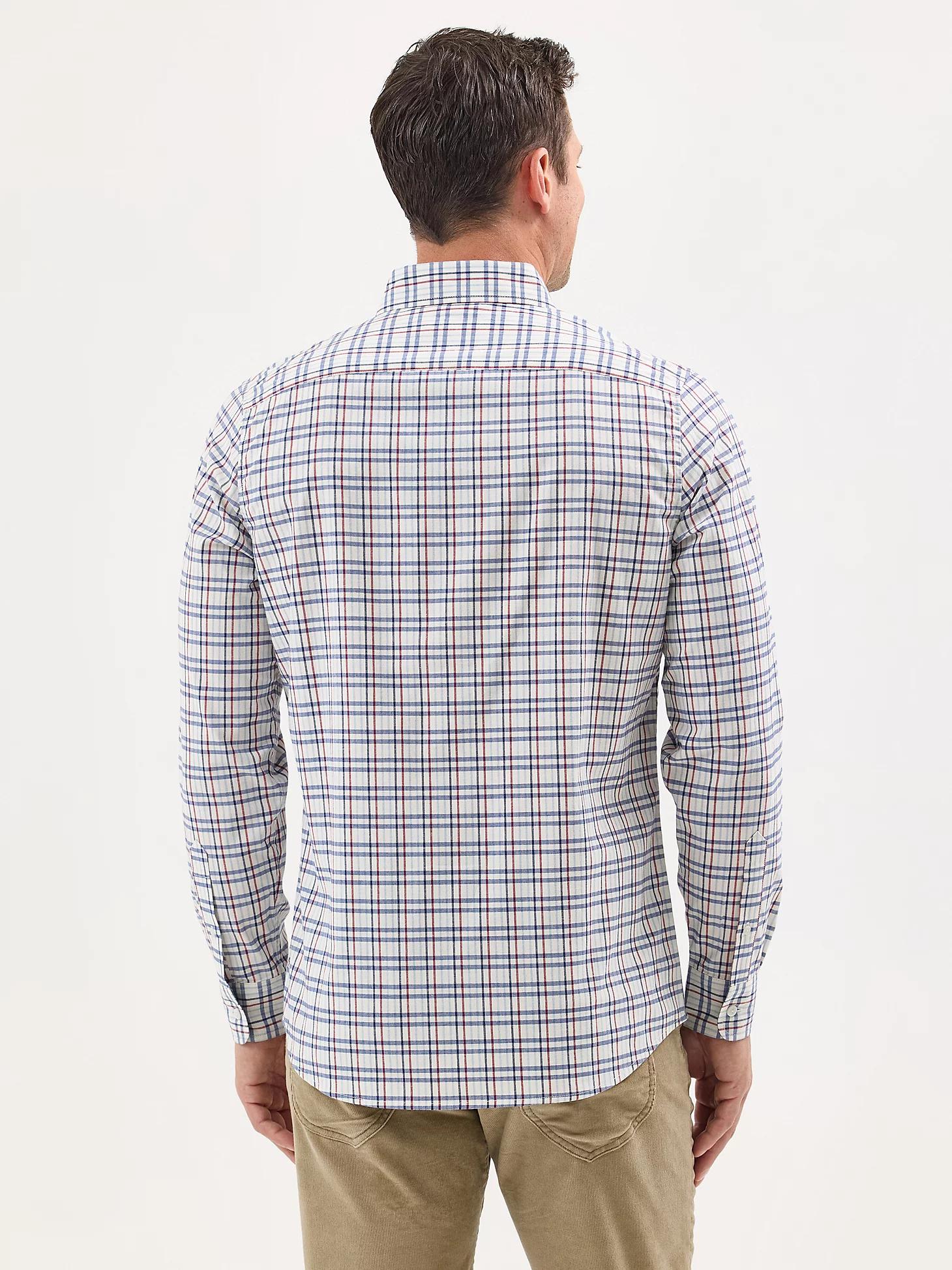 Men's Poplin Long Sleeve Plaid Shirt | Men's Tops | Lee® Product Image