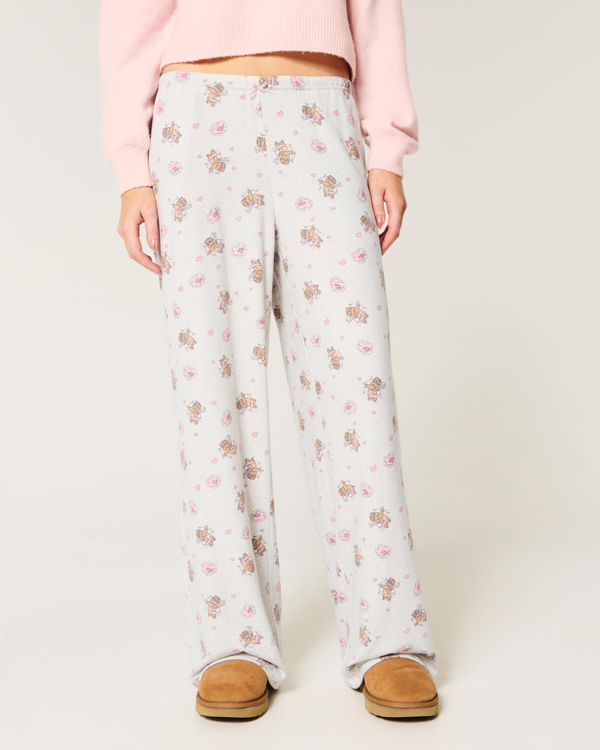 Bear Graphic Pajama Pants Product Image
