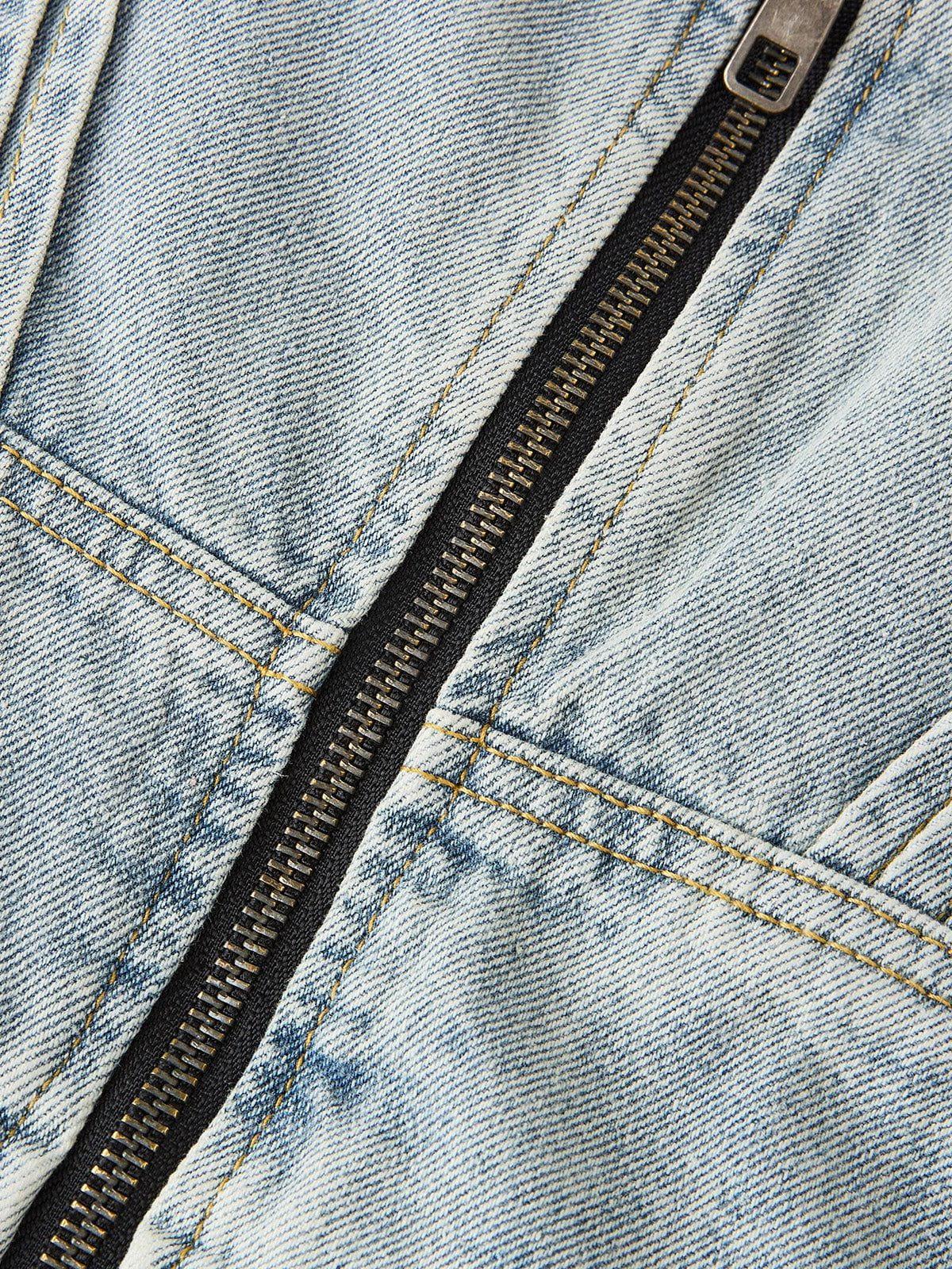 Aelfric Eden Pleated Washed Boxy Denim Jacket Product Image