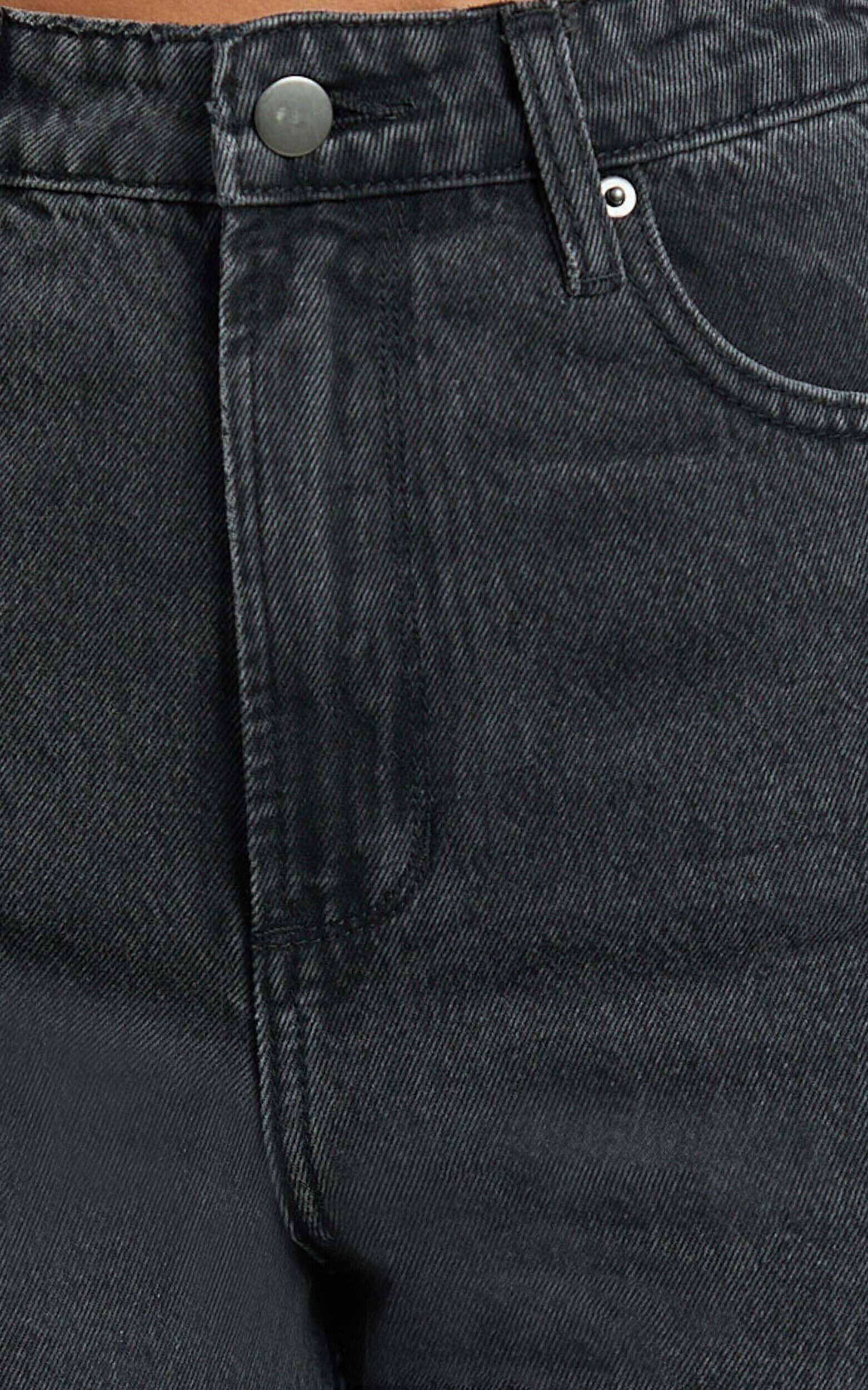 Emman Jeans - High Waisted Cotton Wide Leg Denim Jeans in Black Product Image