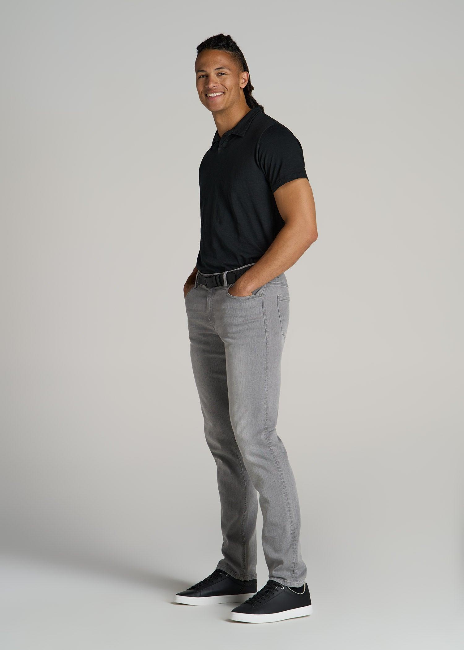 Slub Polo Shirt for Tall Men in Black Male Product Image