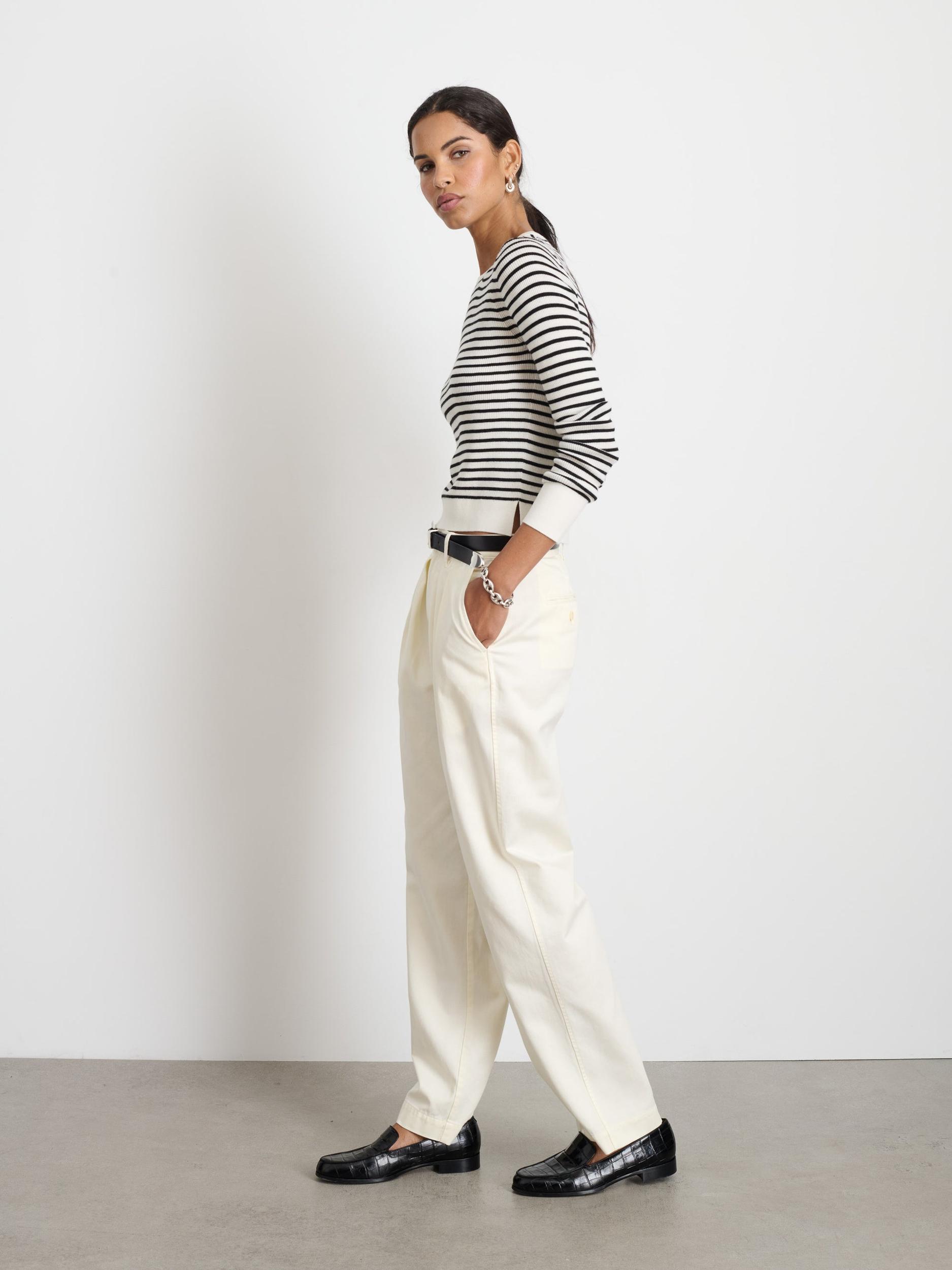 Ava Striped Sweater Tee Product Image