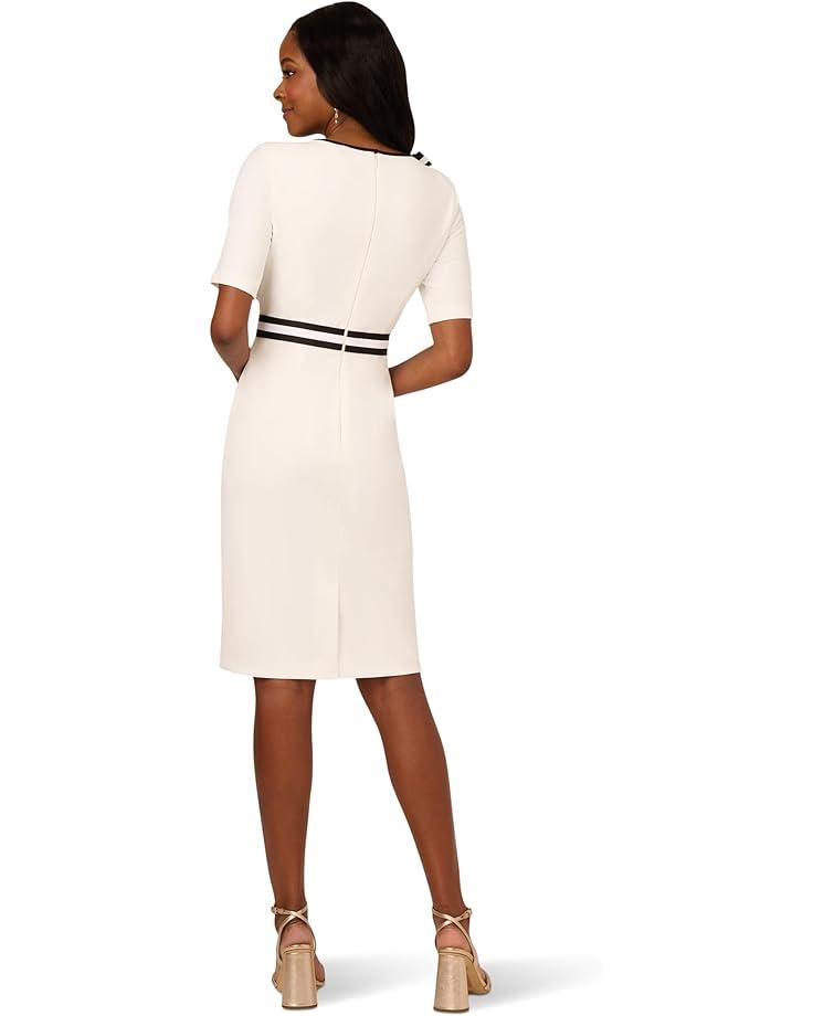Stretch Crepe Tie Front Dress with Contrast Tipping Product Image