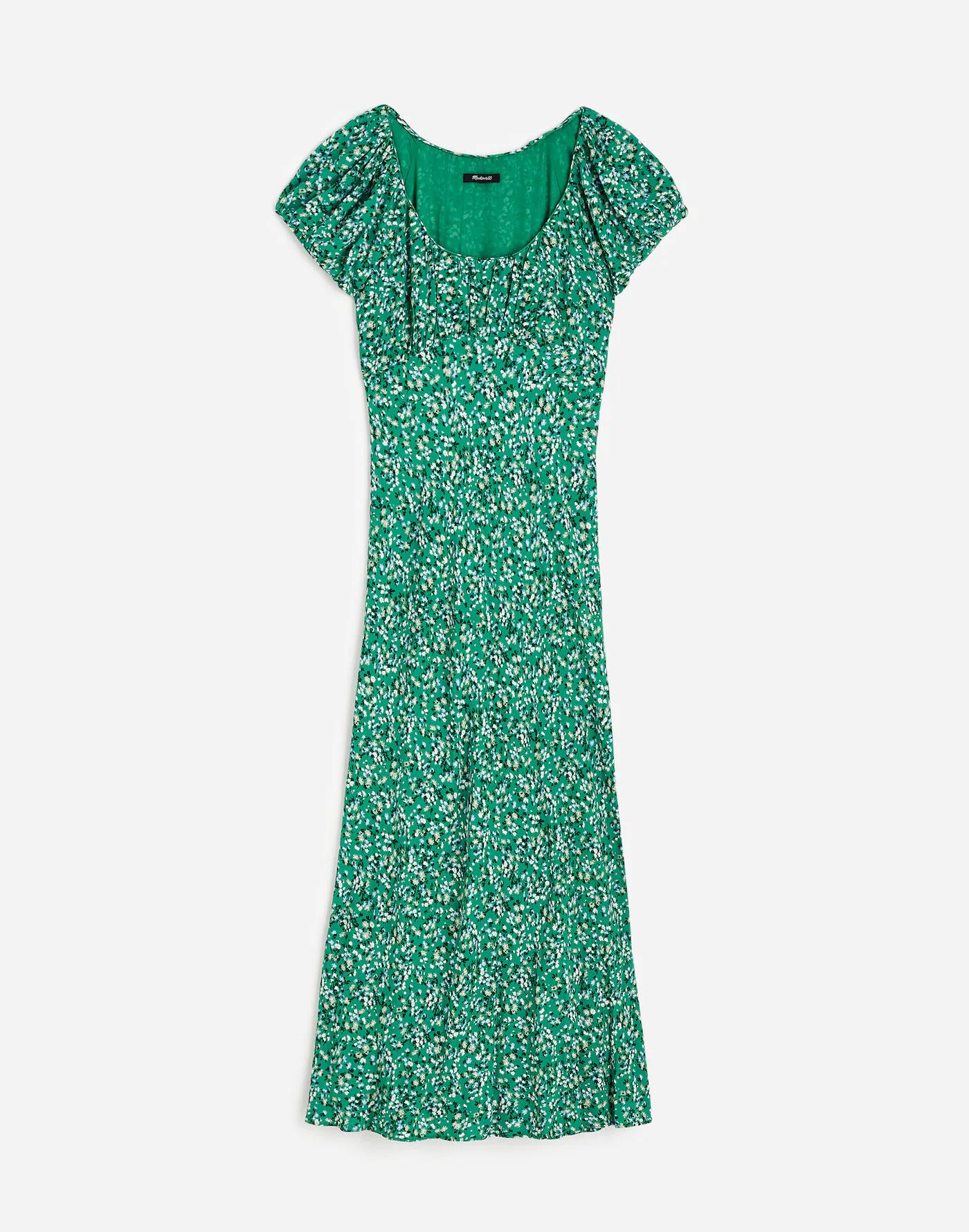 Ruched Scoopneck Midi Dress in Floral Product Image