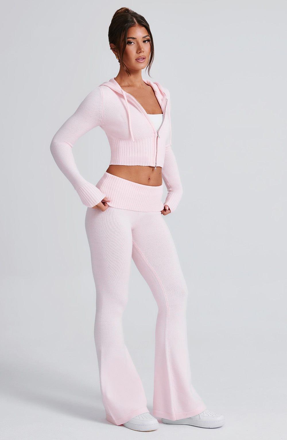 Portia Knit Hoodie - Pink Product Image