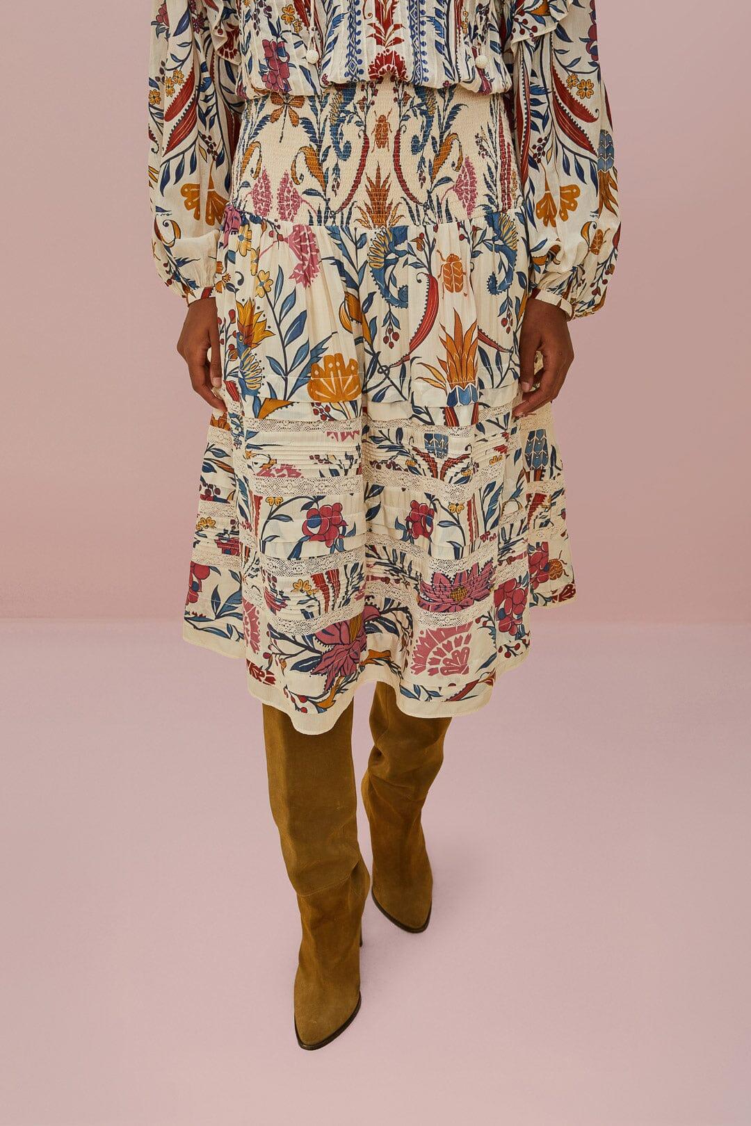 Cream Romantic Lightness Midi Skirt Product Image